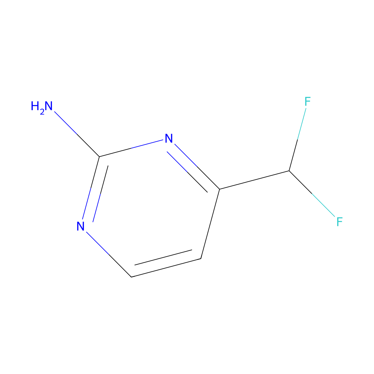 4-(Difluoromethyl)pyrimidin-2-amine molecular structure, CAS 1780891-13-5