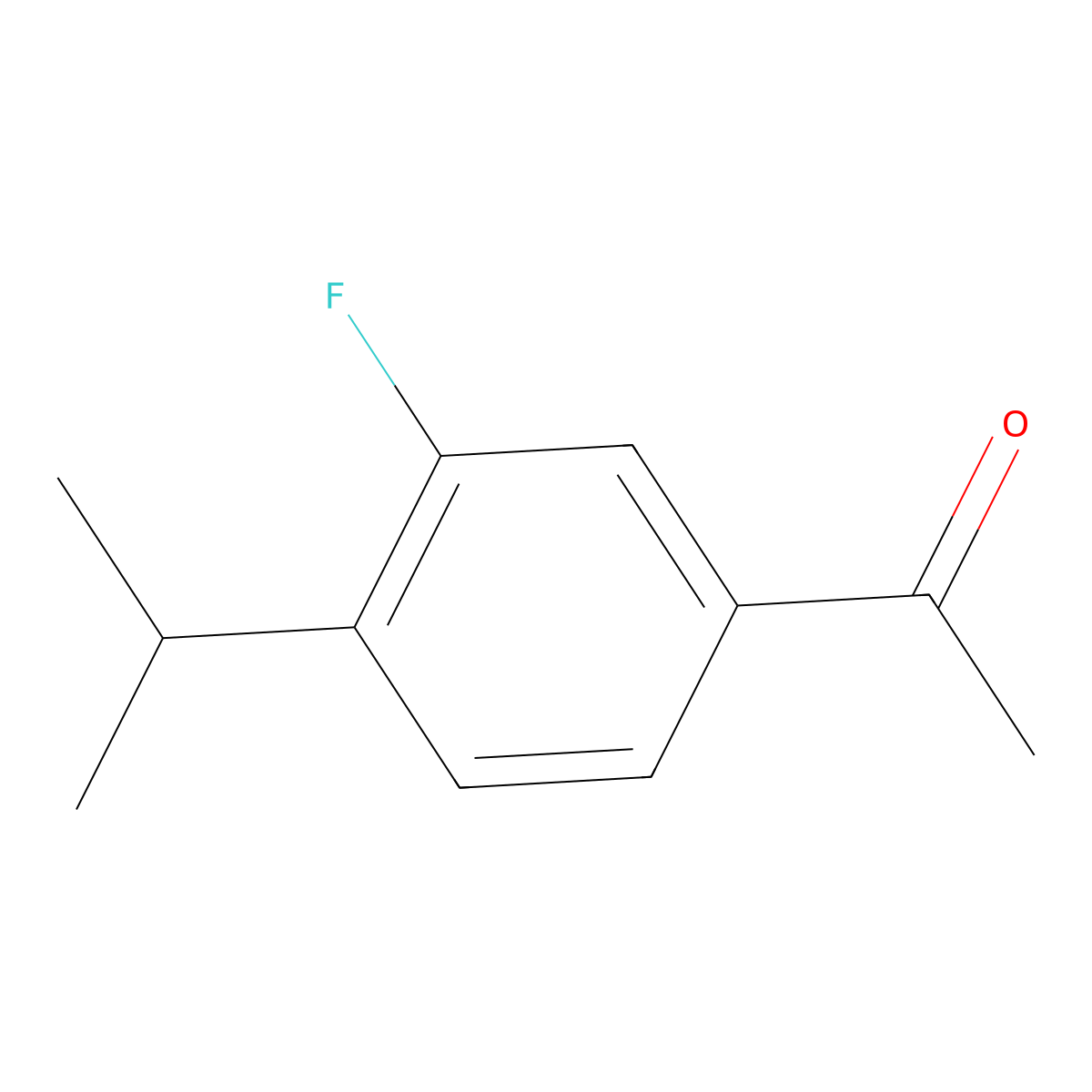 1-[3-Fluoro-4-(propan-2-yl)phenyl]ethan-1-one molecular structure, CAS 1780891-80-6
