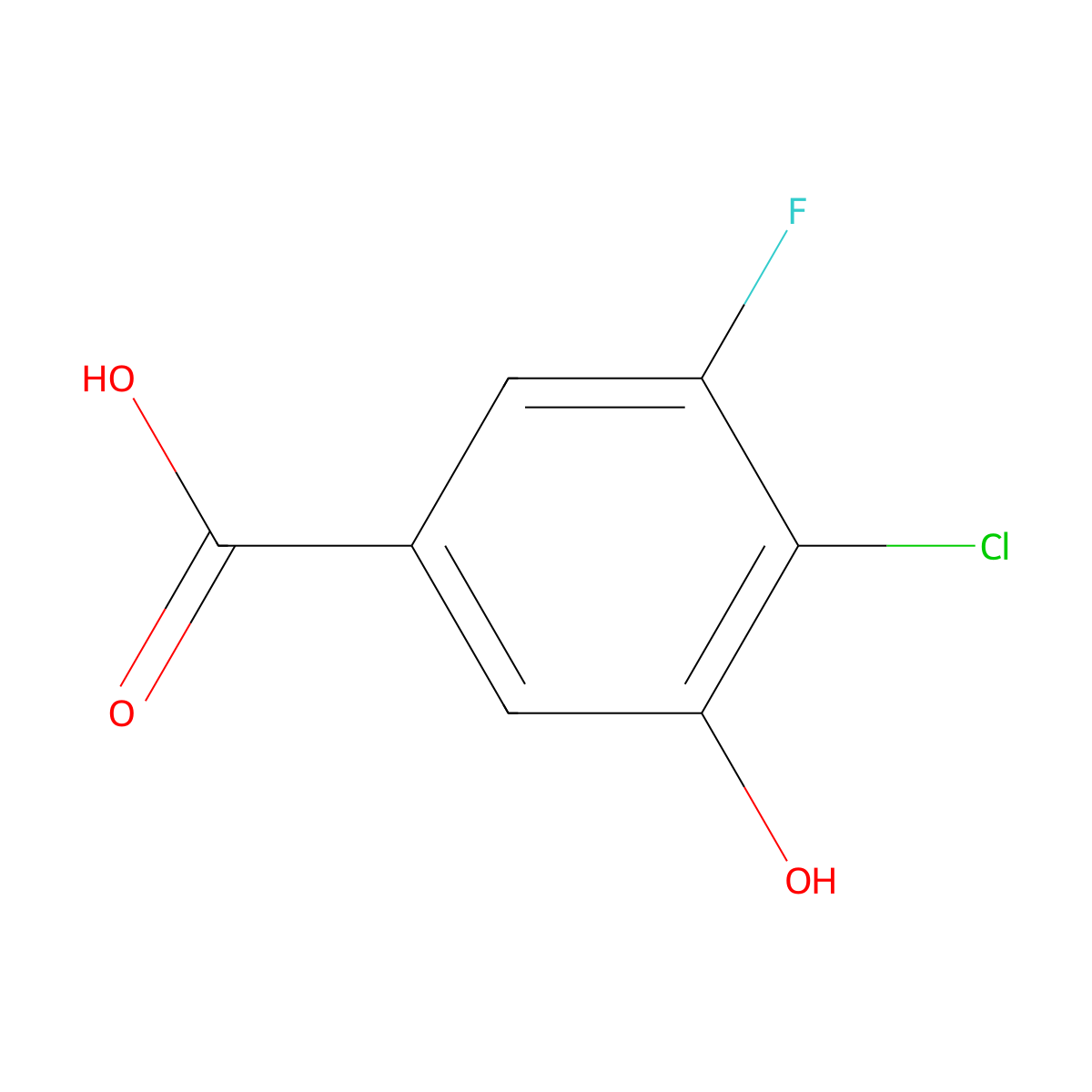 4-Chloro-3-fluoro-5-hydroxybenzoic acid molecular structure, CAS 1780896-73-2