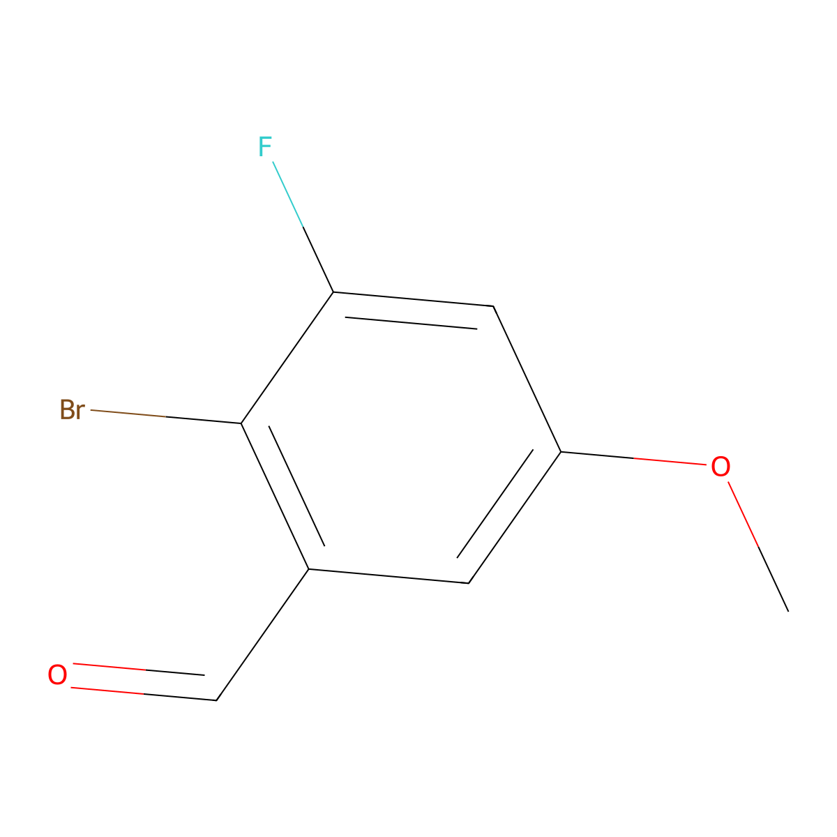 2-Bromo-3-fluoro-5-methoxybenzaldehyde molecular structure, CAS 1780897-77-9