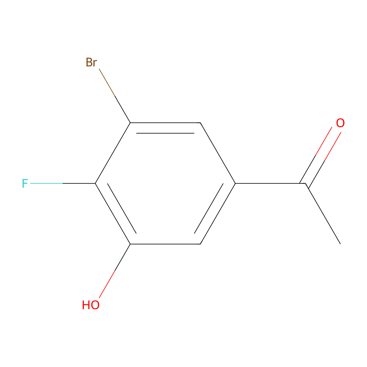 1-(3-Bromo-4-fluoro-5-hydroxyphenyl)ethan-1-one molecular structure, CAS 1780897-84-8
