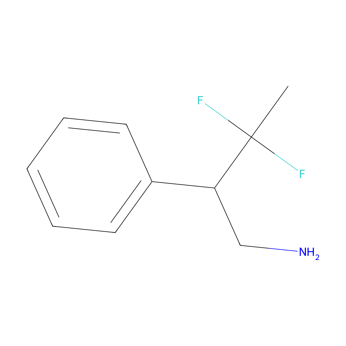 3,3-Difluoro-2-phenylbutan-1-amine molecular structure, CAS 1780898-83-0