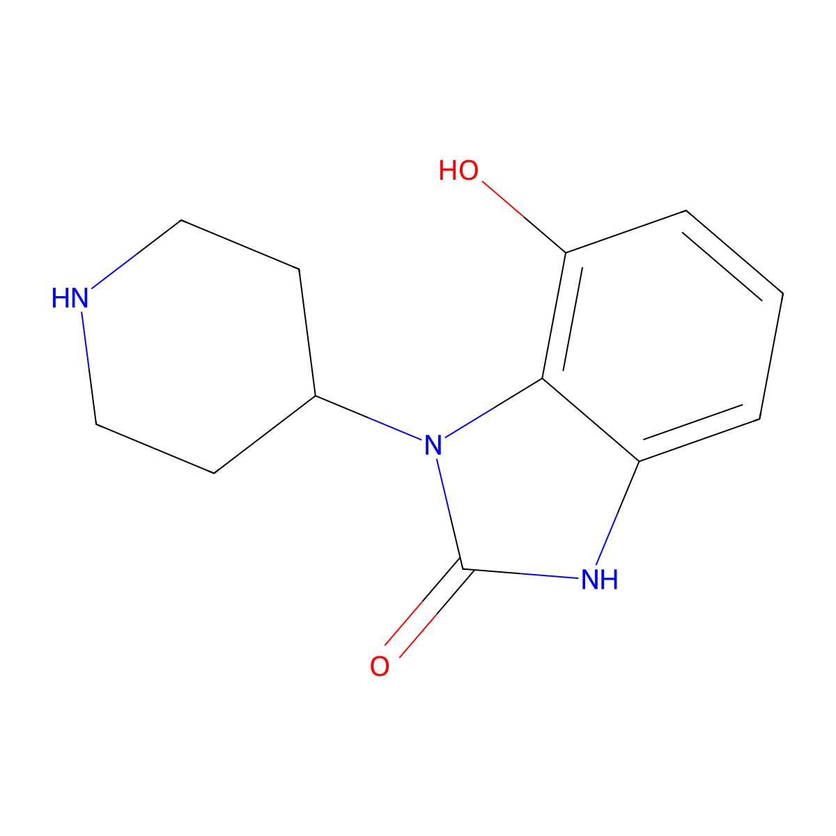 7-hydroxy-1-(piperidin-4-yl)-2,3-dihydro-1H-1,3-benzodiazol-2-one molecular structure, CAS 1780900-21-1