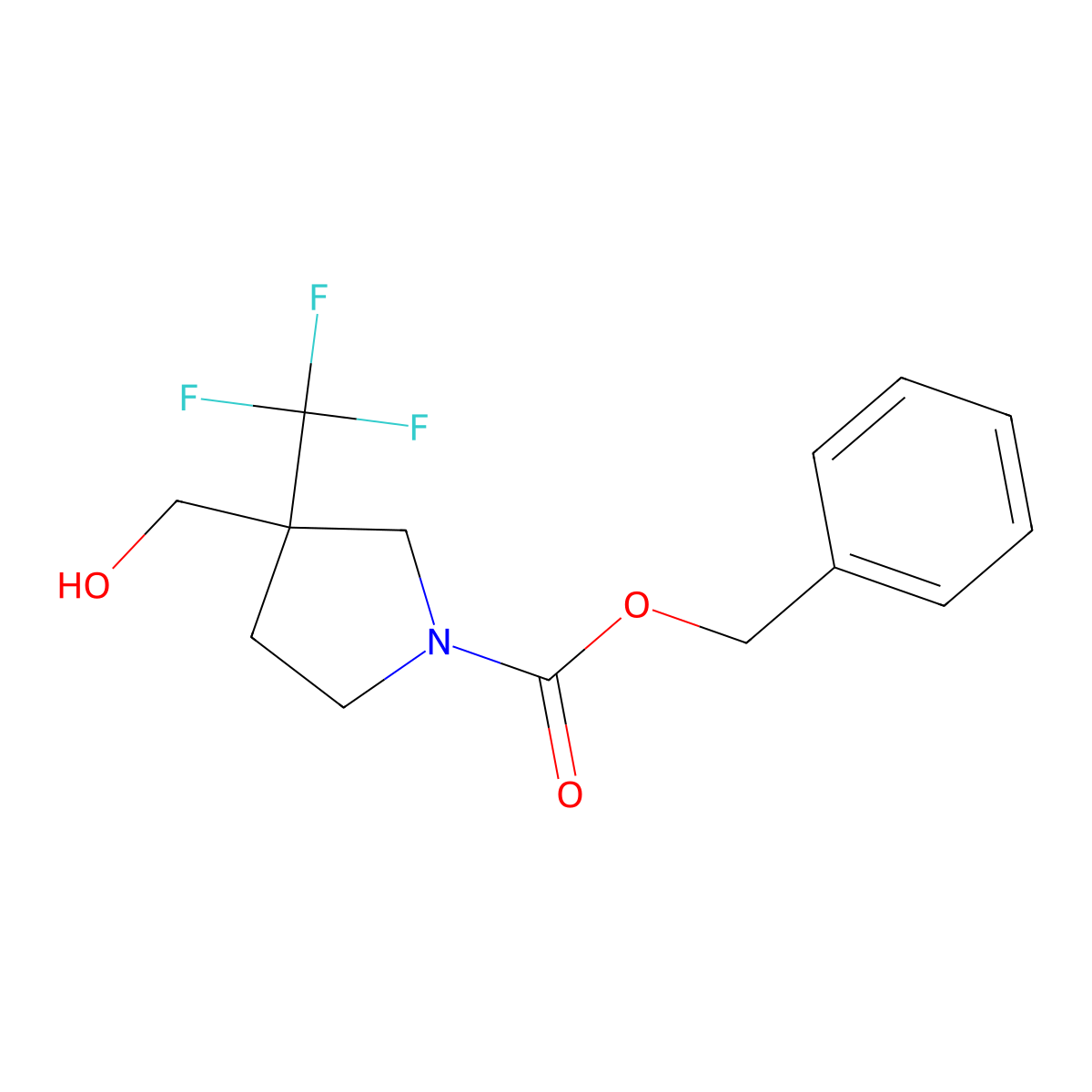 Benzyl 3-(hydroxymethyl)-3-(trifluoromethyl)pyrrolidine-1-carboxylate molecular structure, CAS 1780904-45-1