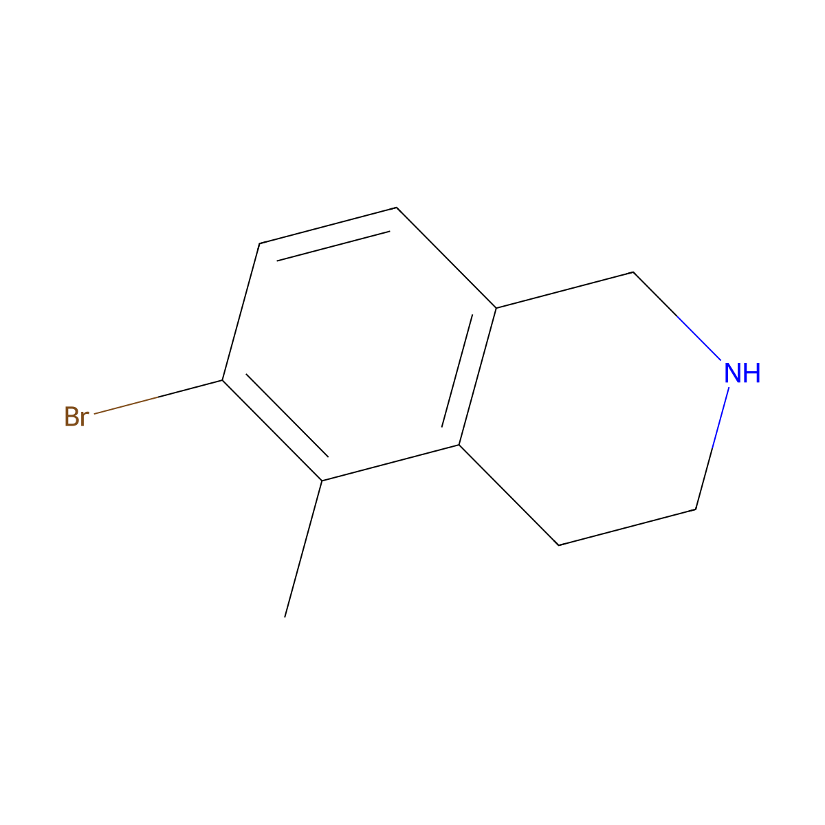 6-Bromo-5-methyl-1,2,3,4-tetrahydroisoquinoline molecular structure, CAS 1780904-96-2