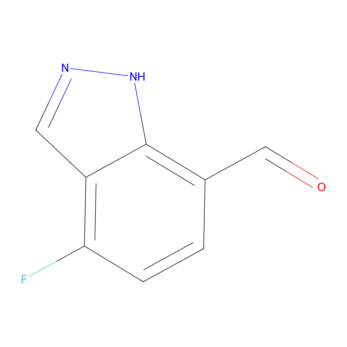 4-fluoro-1H-indazole-7-carbaldehyde molecular structure, CAS 1780905-26-1