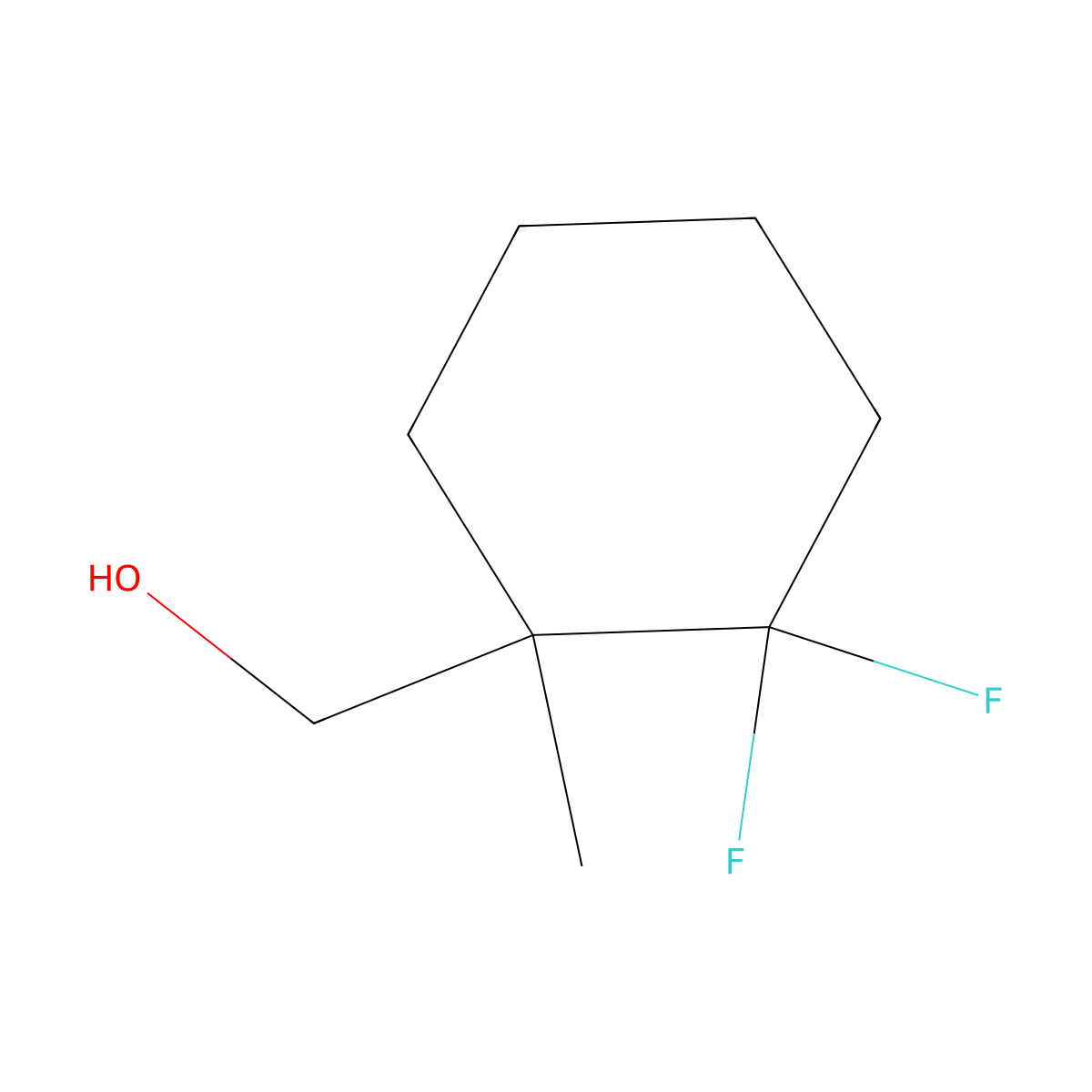 (2,2-Difluoro-1-methylcyclohexyl)methanol molecular structure, CAS 1780906-85-5
