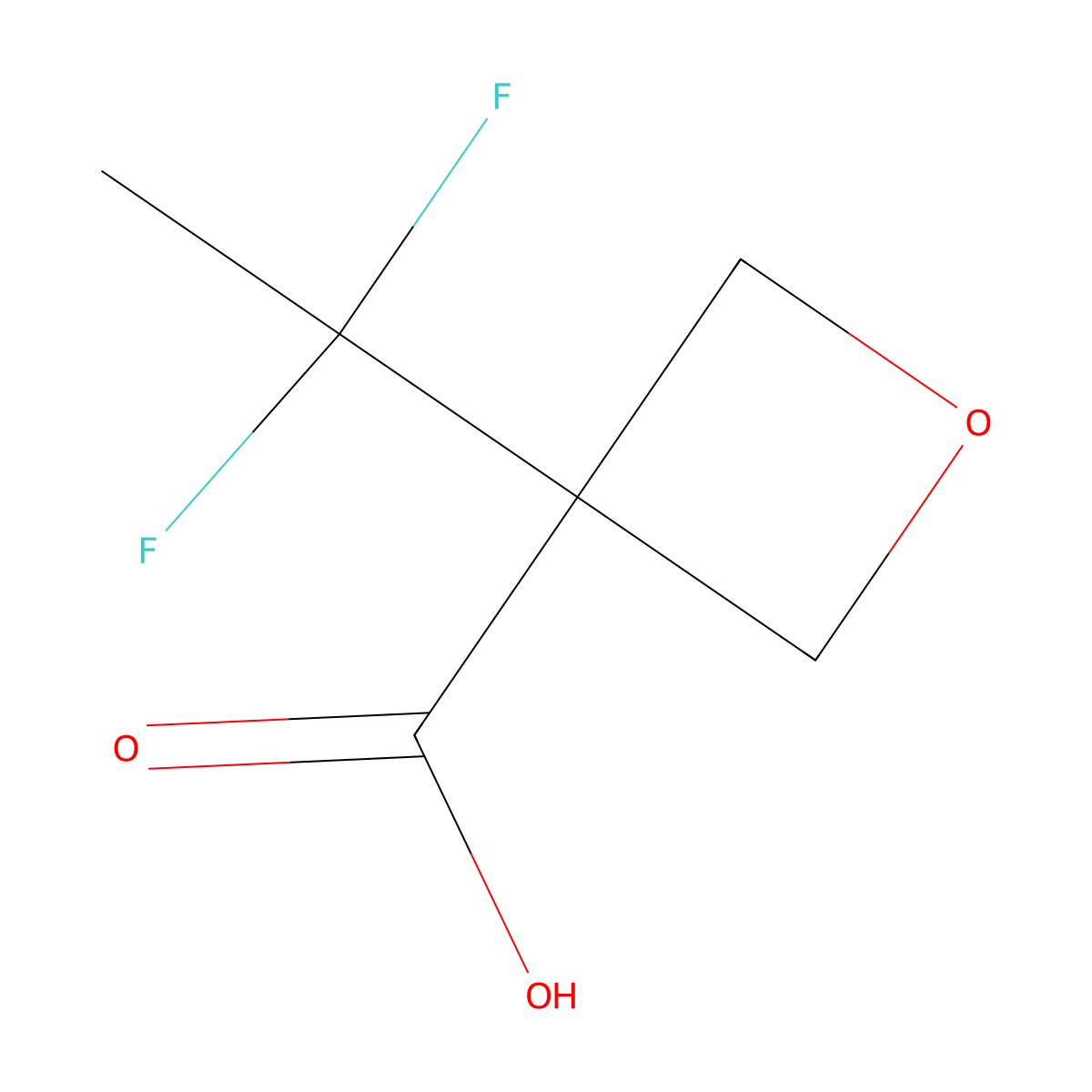 3-(1,1-Difluoroethyl)oxetane-3-carboxylic acid molecular structure, CAS 1780909-55-8