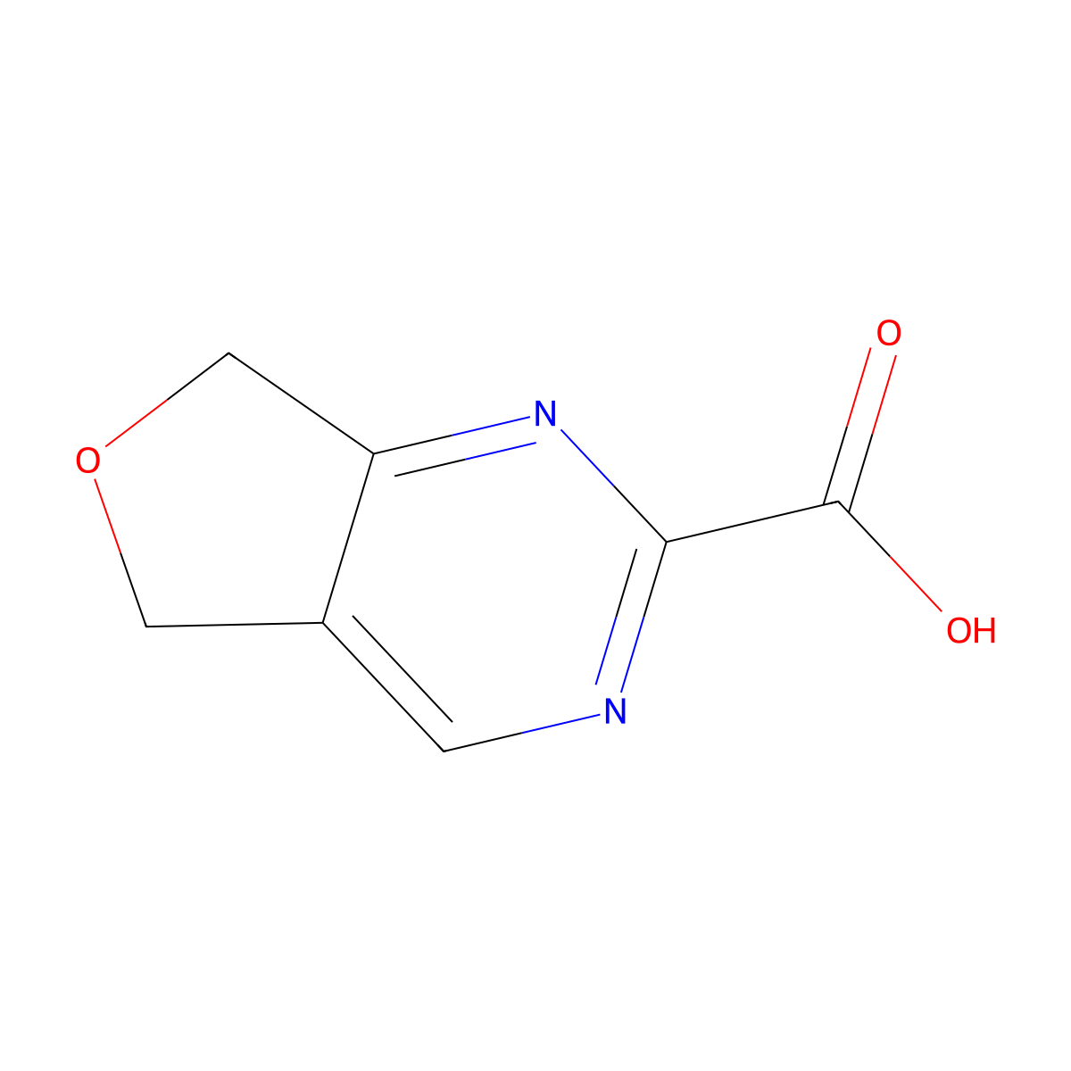 5H,7H-Furo[3,4-d]pyrimidine-2-carboxylic acid molecular structure, CAS 1780909-61-6