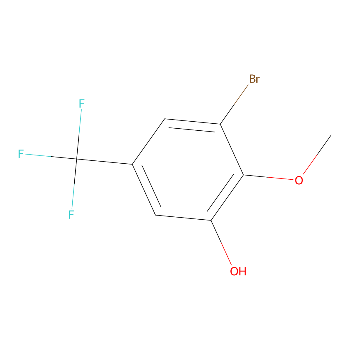 3-Bromo-2-methoxy-5-(trifluoromethyl)phenol molecular structure, CAS 1780909-86-5