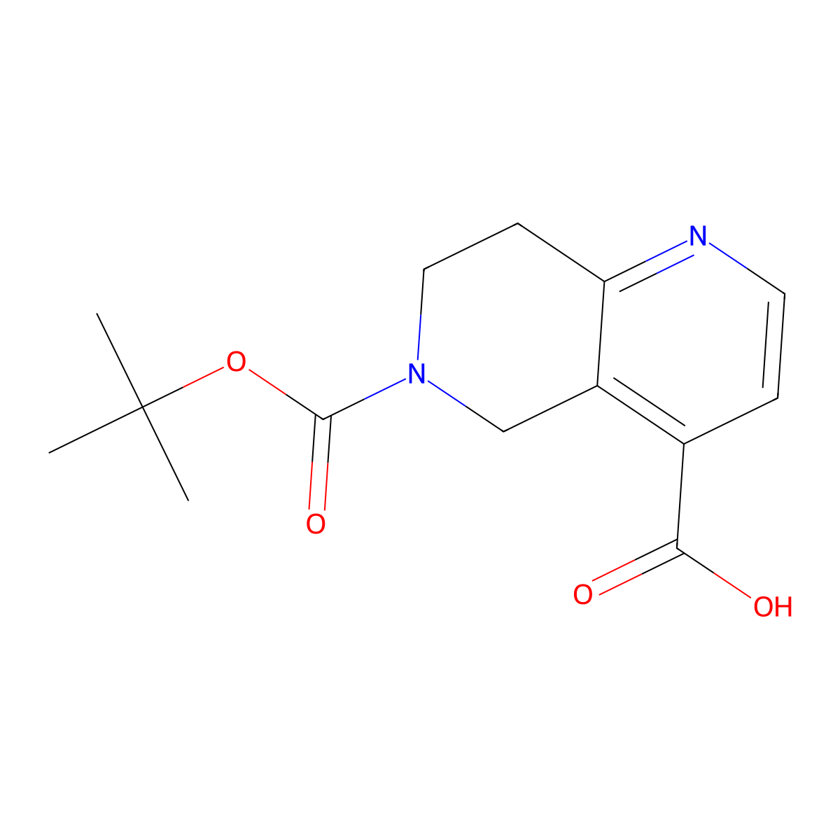 6-[(Tert-butoxy)carbonyl]-5,6,7,8-tetrahydro-1,6-naphthyridine-4-carboxylic acid molecular structure, CAS 1780910-04-4