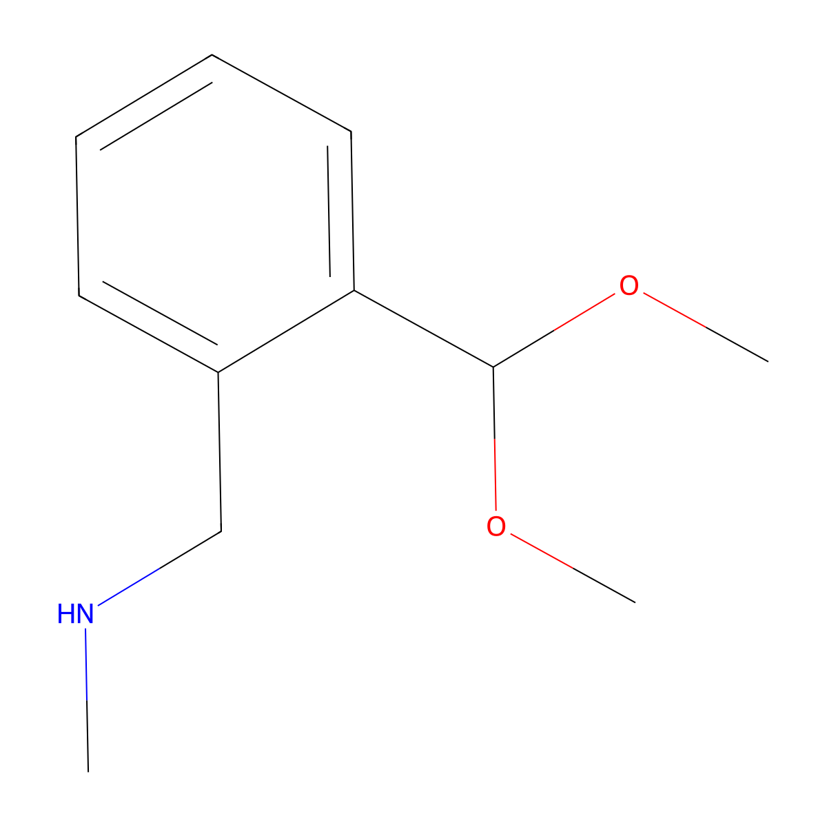 {[2-(Dimethoxymethyl)phenyl]methyl}(methyl)amine molecular structure, CAS 1780912-57-3