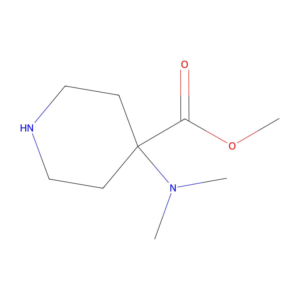 Methyl 4-(dimethylamino)piperidine-4-carboxylate molecular structure, CAS 1780912-77-7
