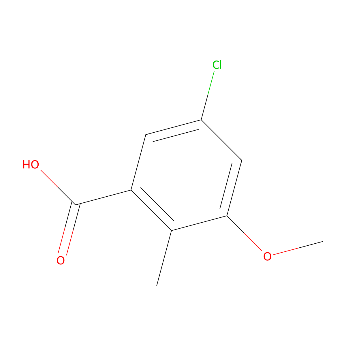 5-Chloro-3-methoxy-2-methylbenzoic acid molecular structure, CAS 1780914-20-6