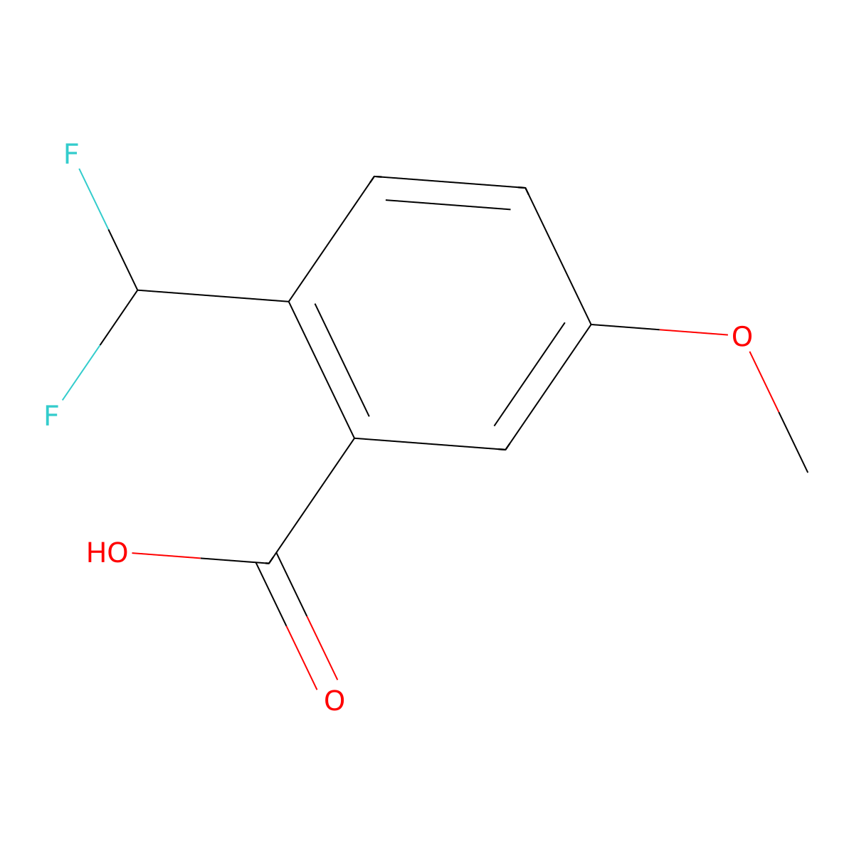 2-(Difluoromethyl)-5-methoxybenzoic acid molecular structure, CAS 1780915-17-4