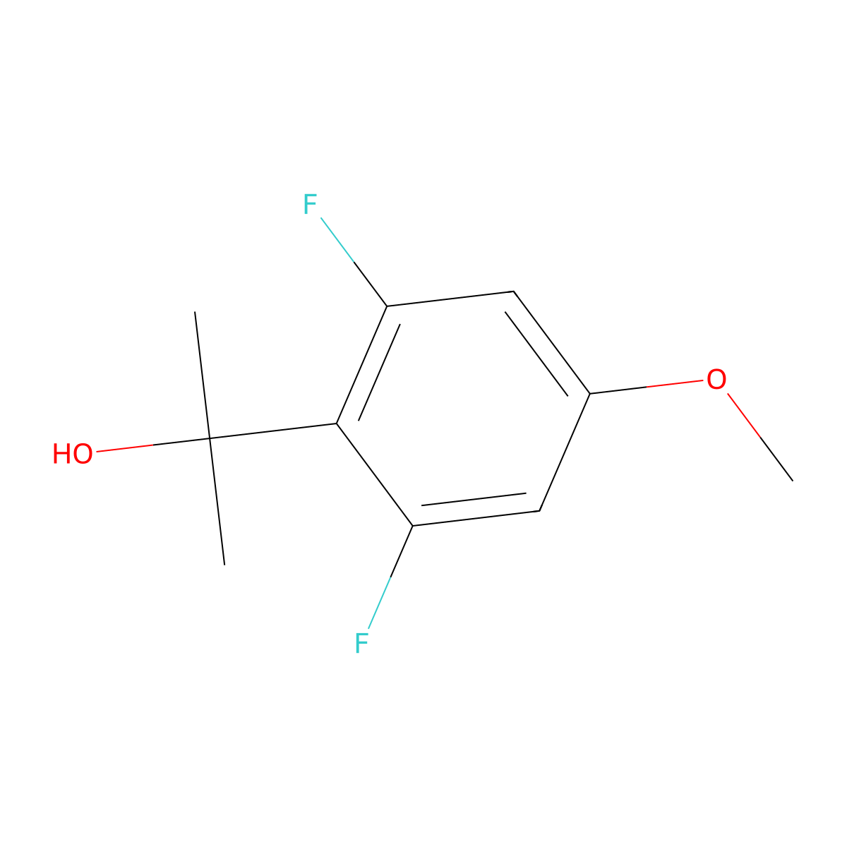 2-(2,6-Difluoro-4-methoxyphenyl)propan-2-ol molecular structure, CAS 1780915-74-3