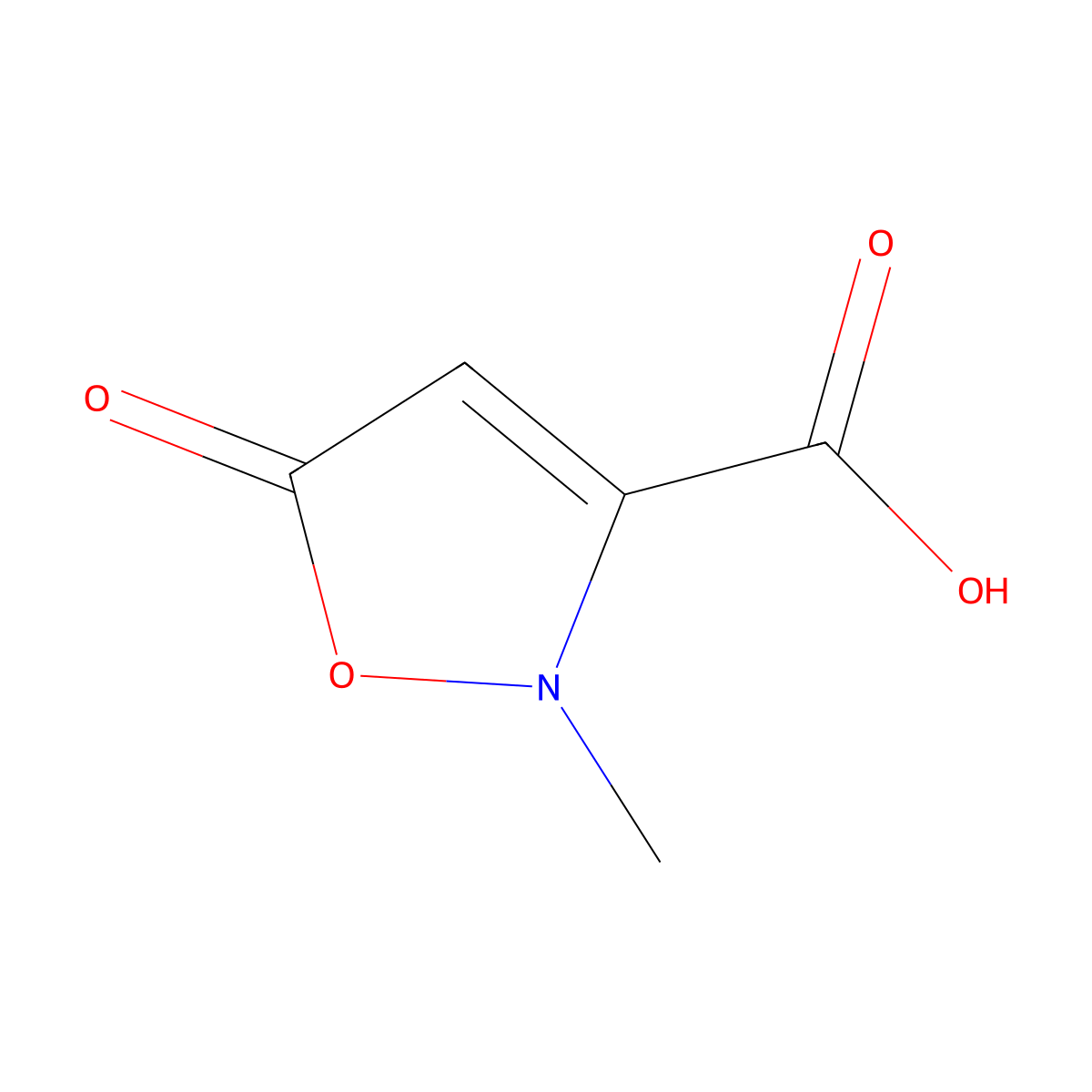 2-Methyl-5-oxo-2,5-dihydroisoxazole-3-carboxylic acid molecular structure, CAS 1780919-69-8