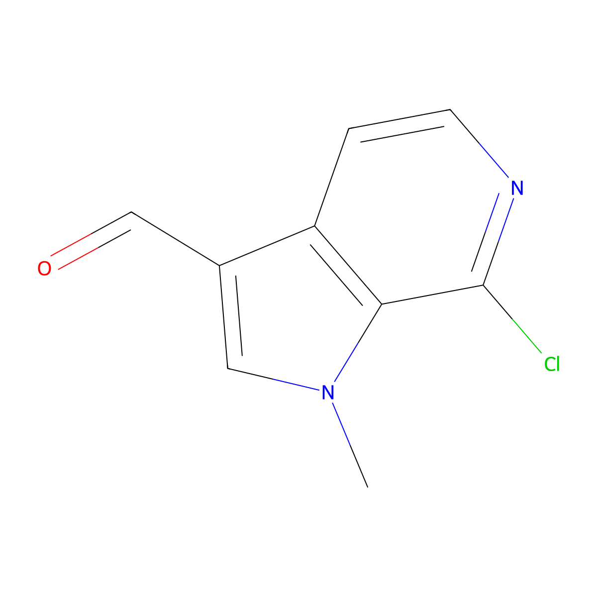 7-Chloro-1-methyl-1H-pyrrolo[2,3-c]pyridine-3-carbaldehyde molecular structure, CAS 1780920-42-4