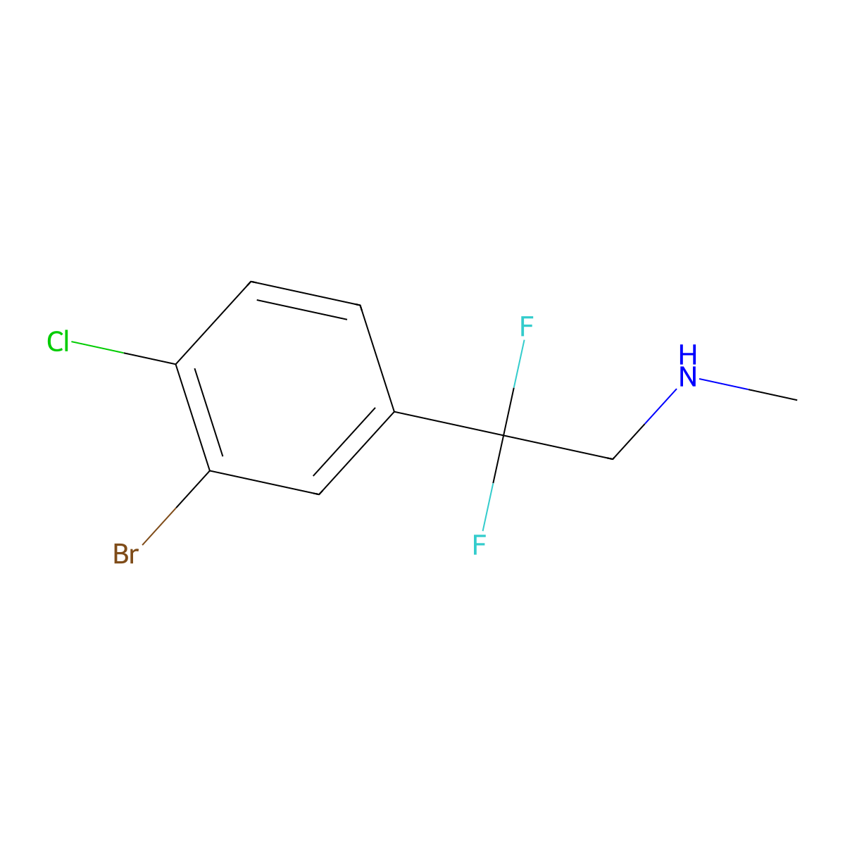 [2-(3-Bromo-4-chlorophenyl)-2,2-difluoroethyl](methyl)amine molecular structure, CAS 1780923-28-5