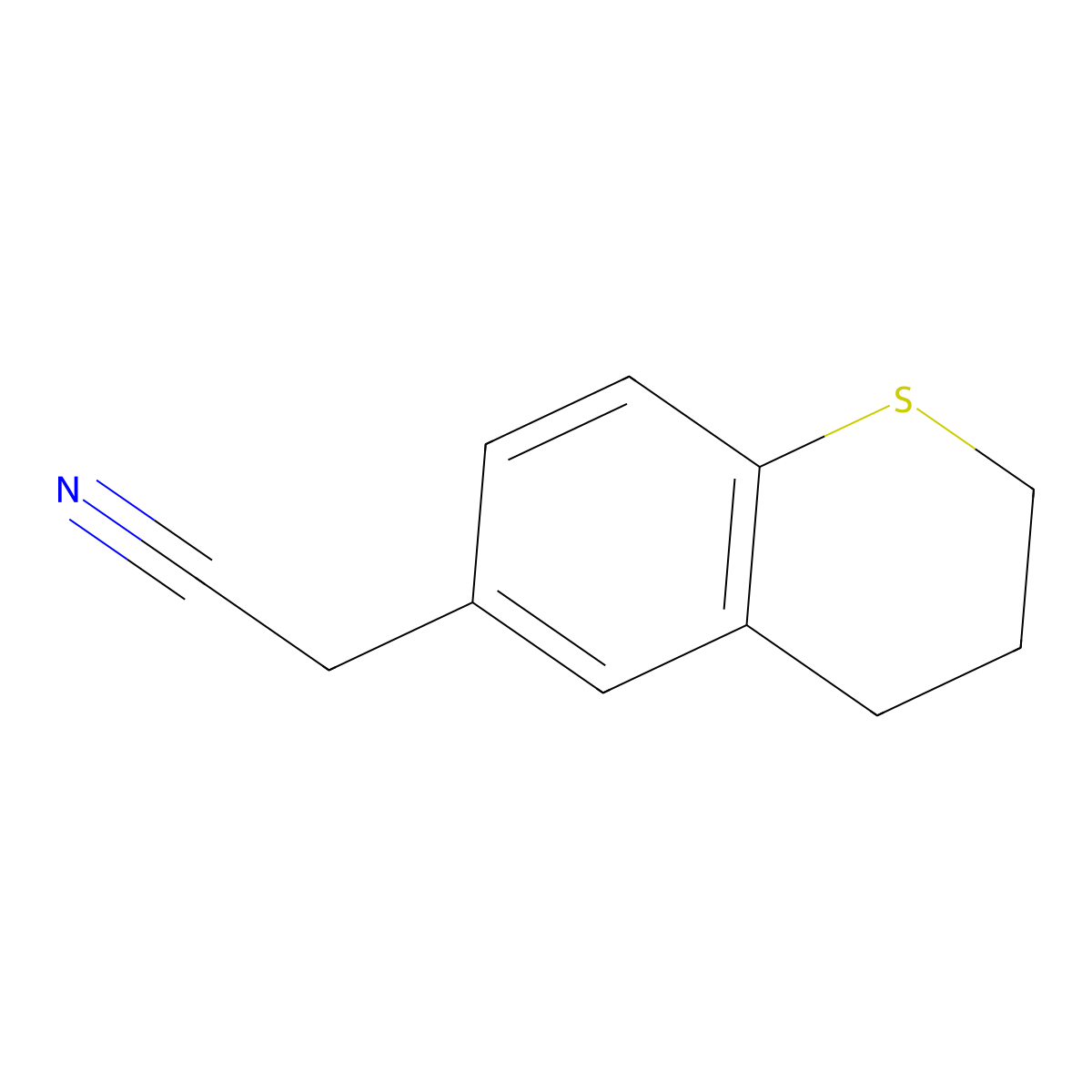 2-(3,4-dihydro-2H-1-benzothiopyran-6-yl)acetonitrile molecular structure, CAS 1780927-30-1