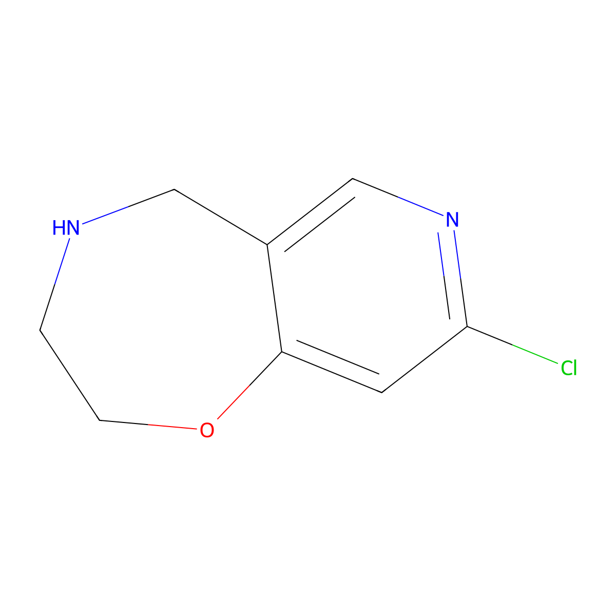8-chloro-2H,3H,4H,5H-pyrido[3,4-f][1,4]oxazepine molecular structure, CAS 1780927-63-0