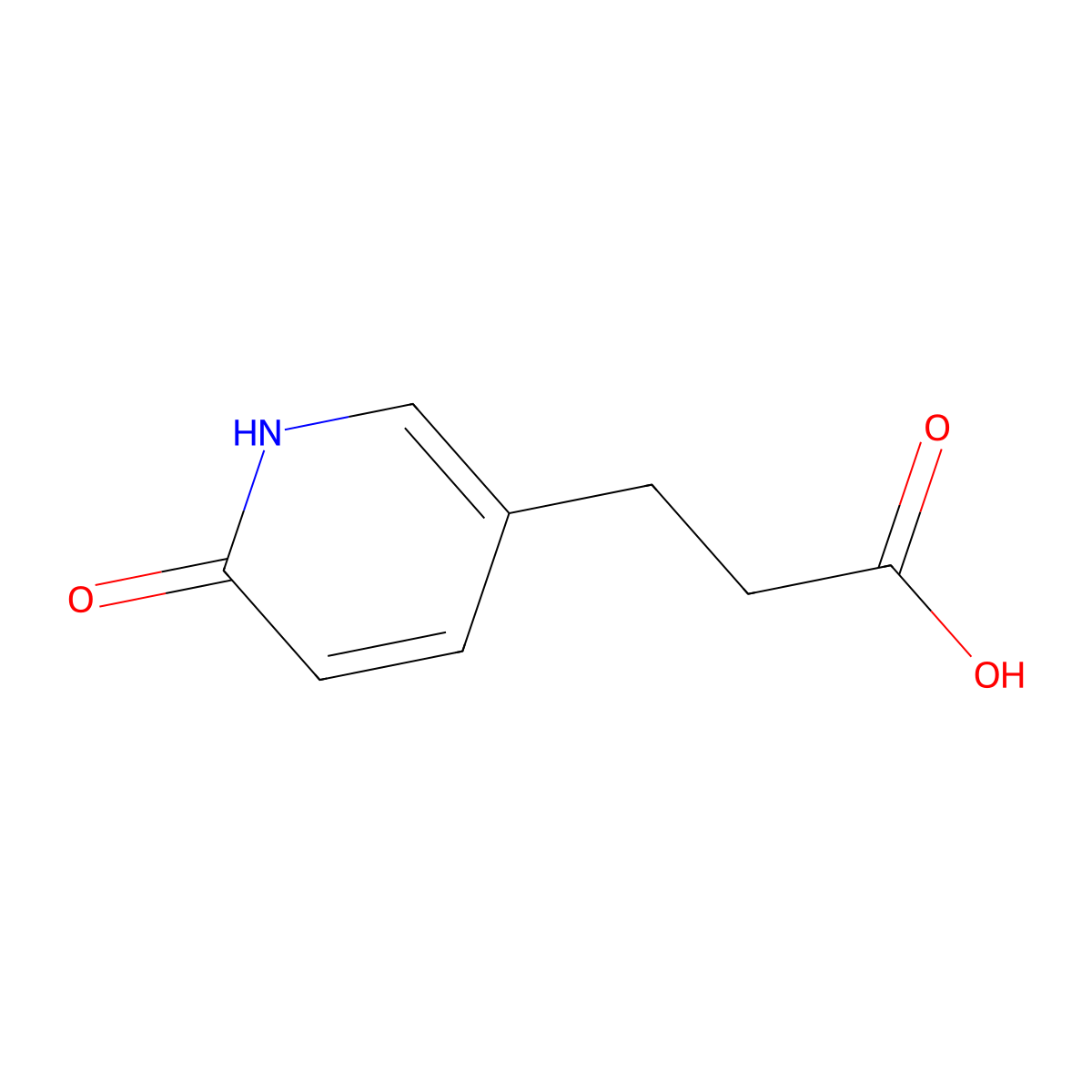 3-(6-Oxo-1,6-dihydro-3-pyridinyl)propanoic acid molecular structure, CAS 1780929-73-8