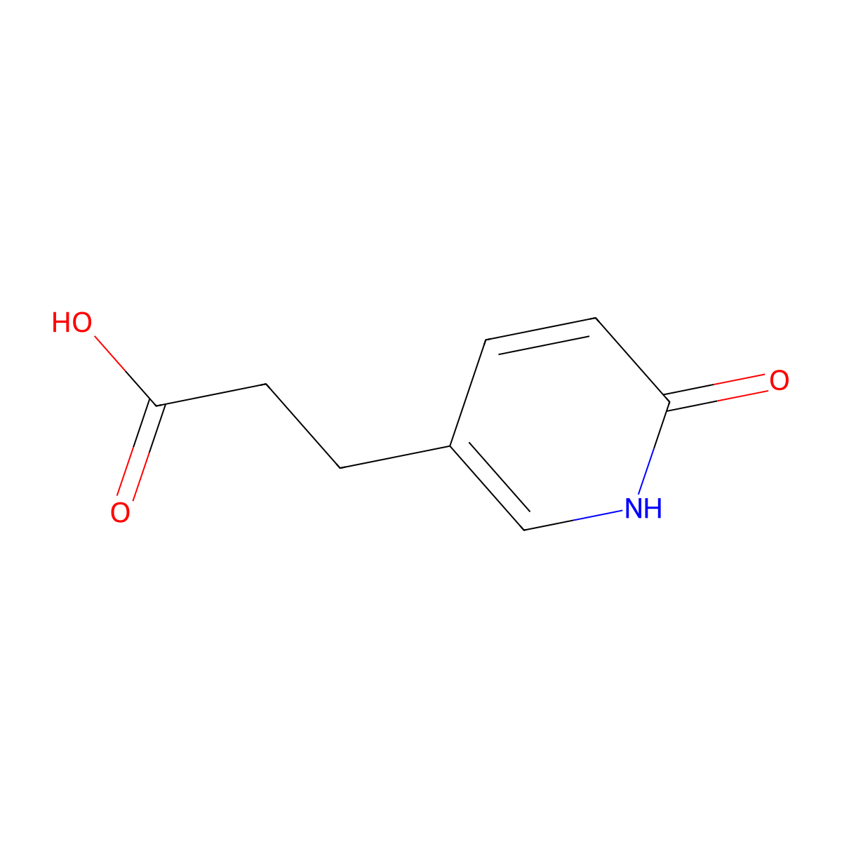 3-(6-Oxo-1,6-dihydro-3-pyridinyl)propanoic acid molecular structure, CAS 1780929-73-8