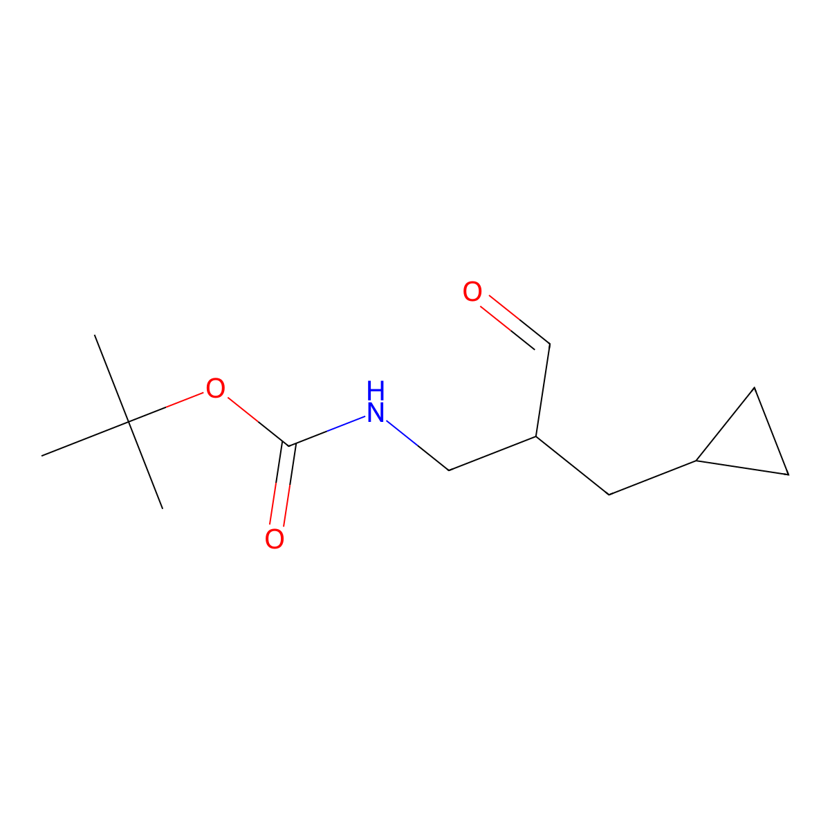 tert-butyl N-(2-(cyclopropylmethyl)-3-oxopropyl)carbamate molecular structure, CAS 1780931-52-3