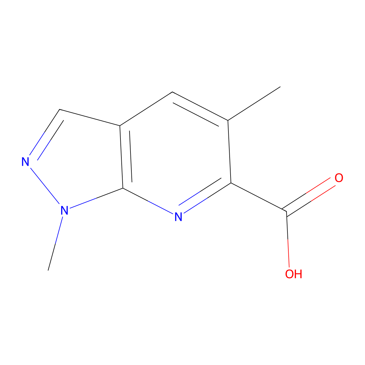 1,5-Dimethyl-1H-pyrazolo[3,4-b]pyridine-6-carboxylic acid molecular structure, CAS 1780935-84-3