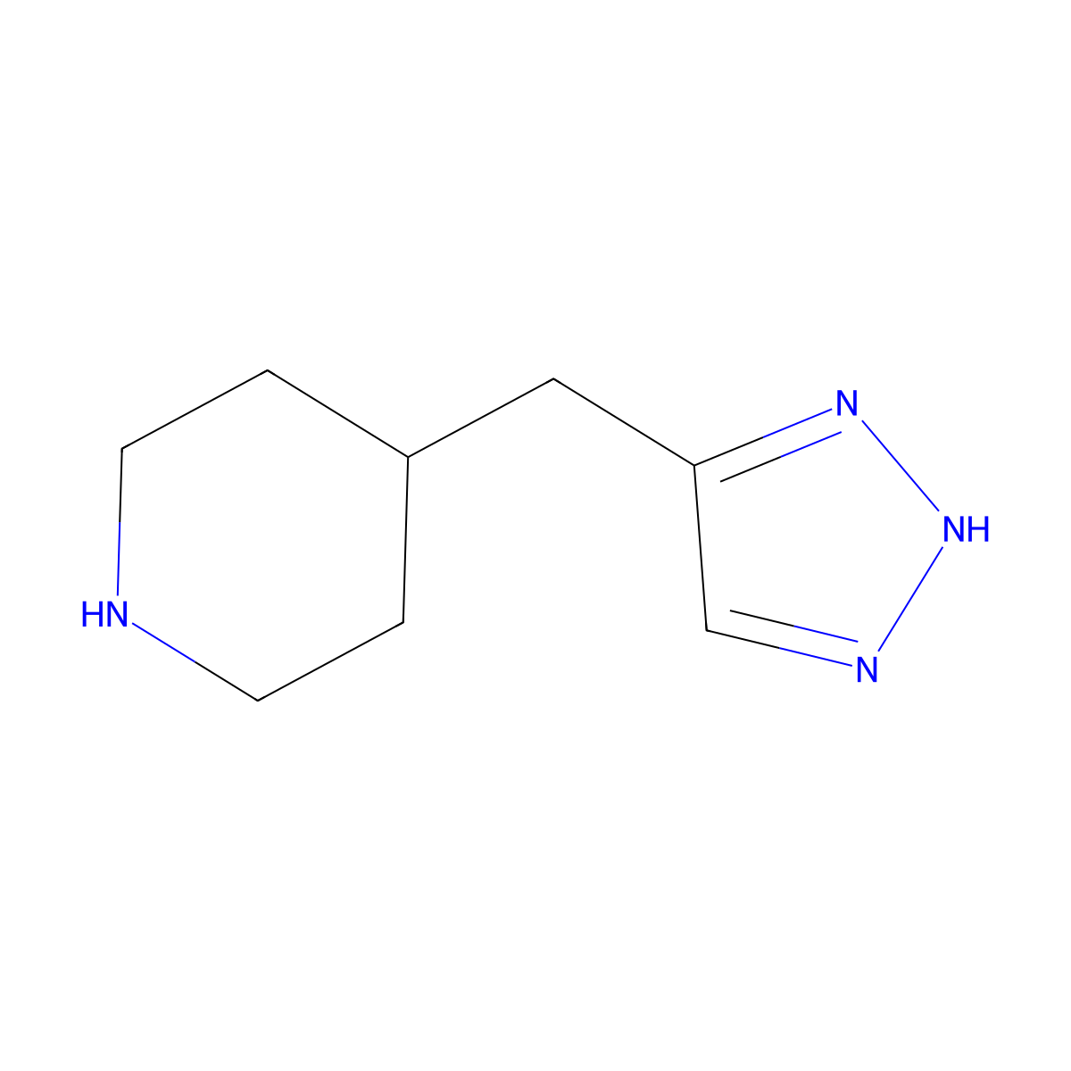 4-[(1H-1,2,3-triazol-5-yl)methyl]piperidine molecular structure, CAS 1780936-15-3