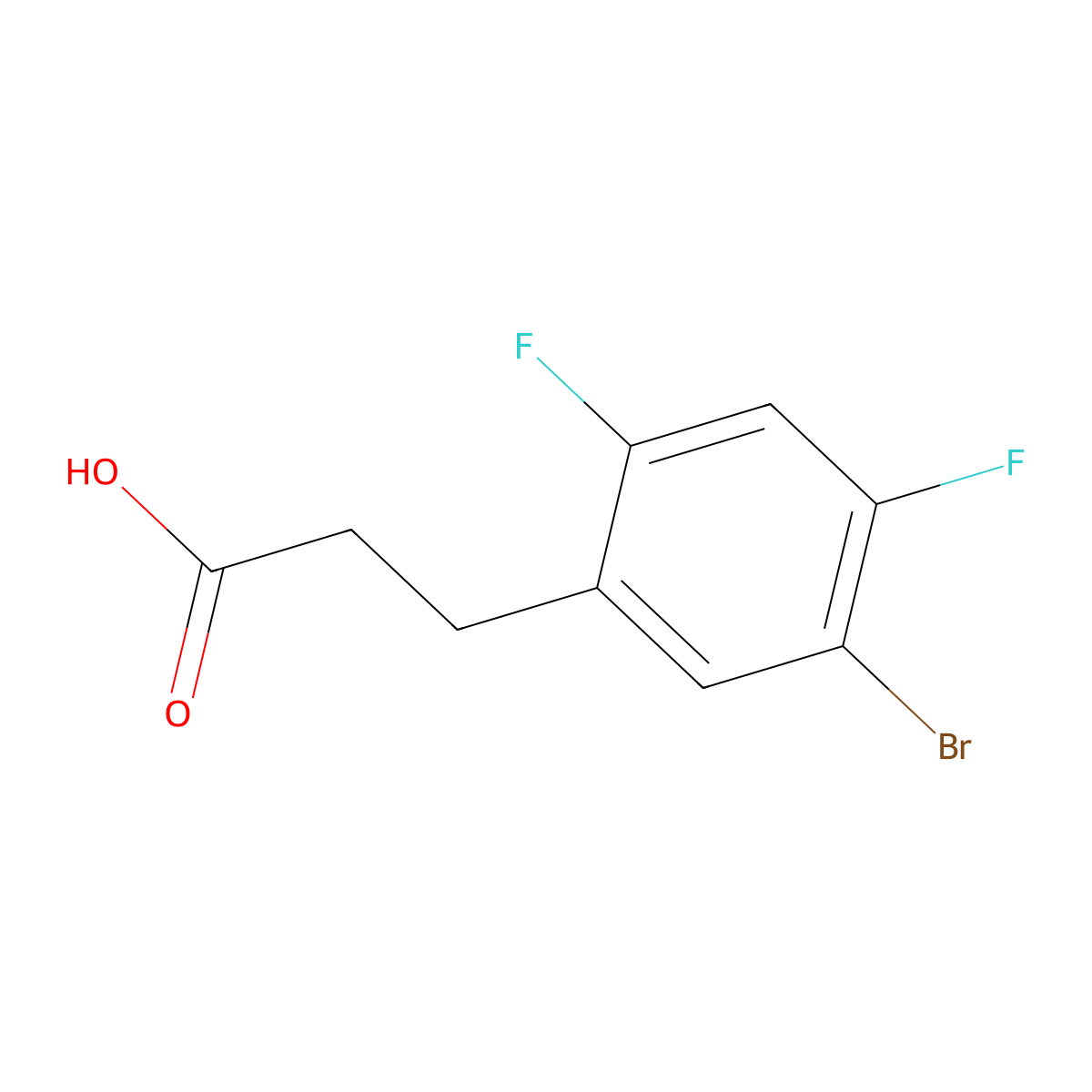 3-(5-Bromo-2,4-difluorophenyl)propanoicacid molecular structure, CAS 1780936-88-0