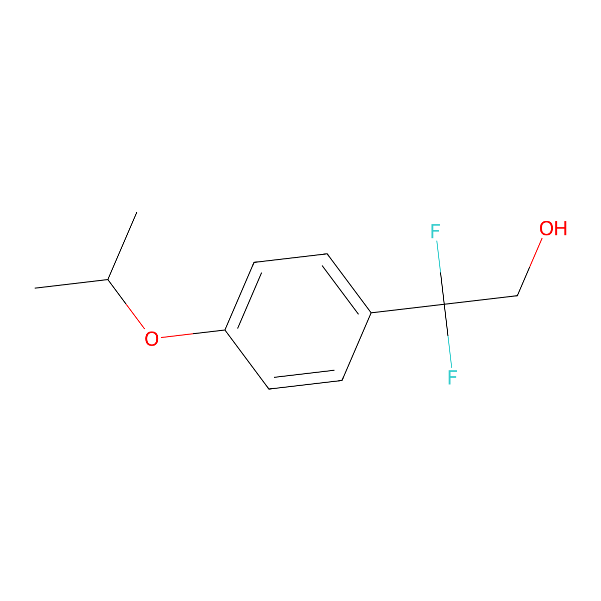 2,2-Difluoro-2-[4-(propan-2-yloxy)phenyl]ethan-1-ol molecular structure, CAS 1780937-21-4