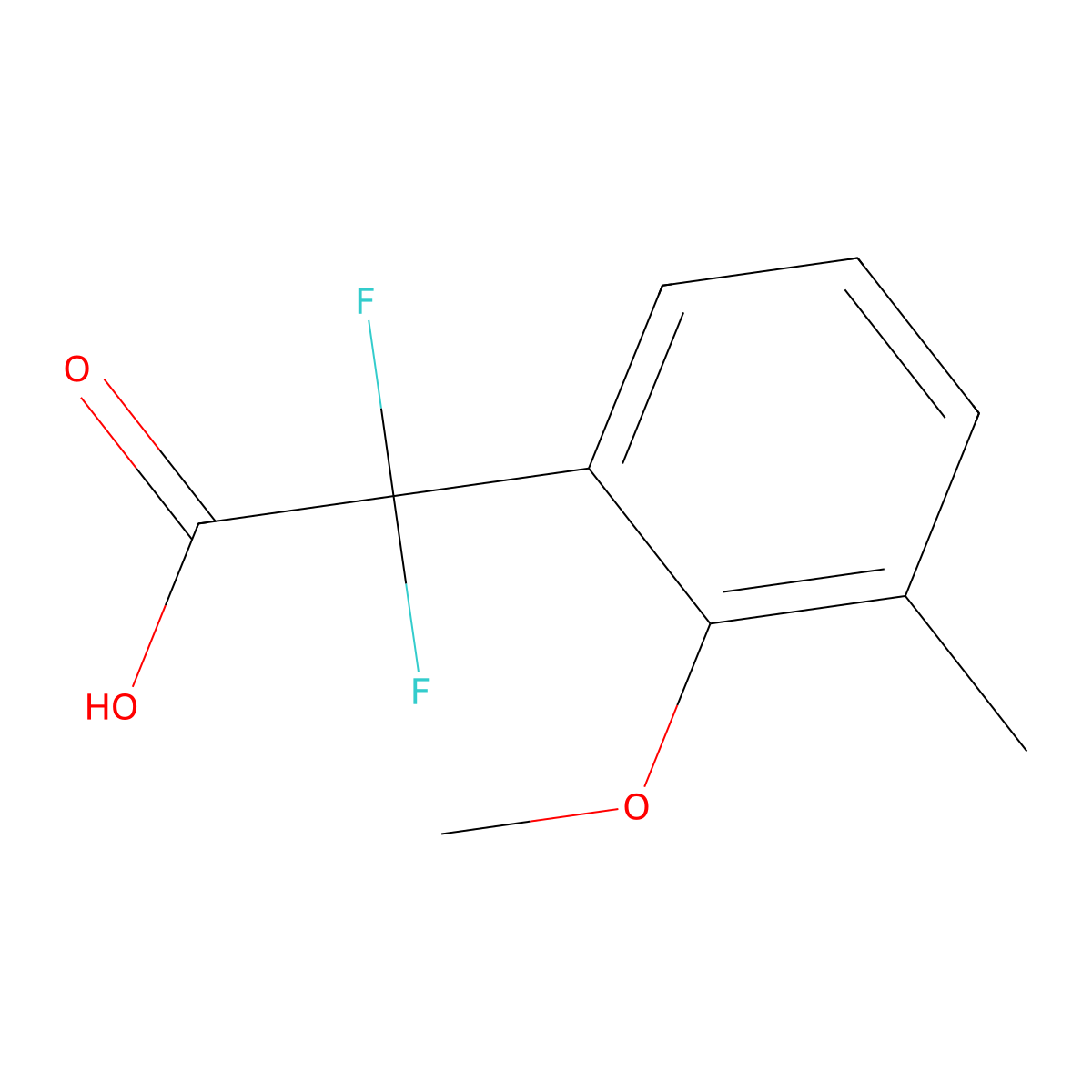 2,2-Difluoro-2-(2-methoxy-3-methylphenyl)acetic acid molecular structure, CAS 1780937-98-5