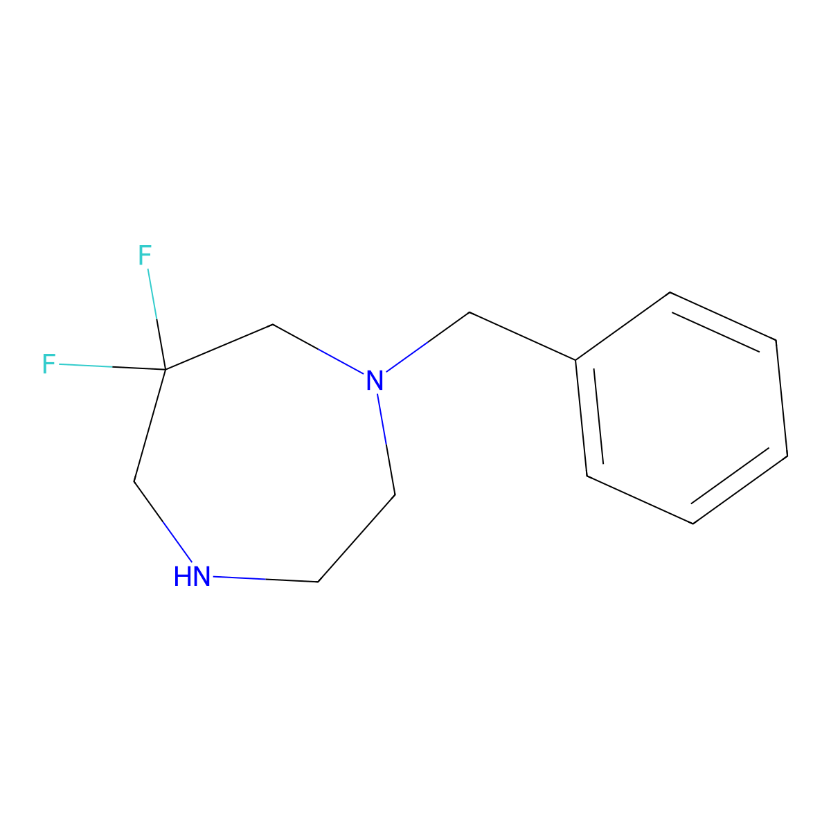 1-Benzyl-6,6-difluoro-1,4-diazepane molecular structure, CAS 1780938-05-7