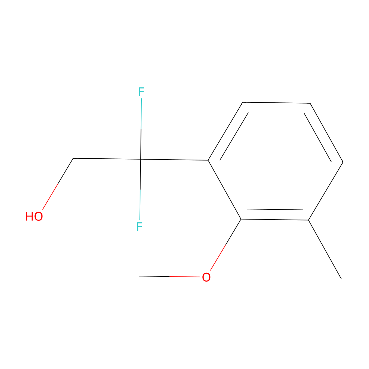 2,2-Difluoro-2-(2-methoxy-3-methylphenyl)ethan-1-ol molecular structure, CAS 1780938-23-9