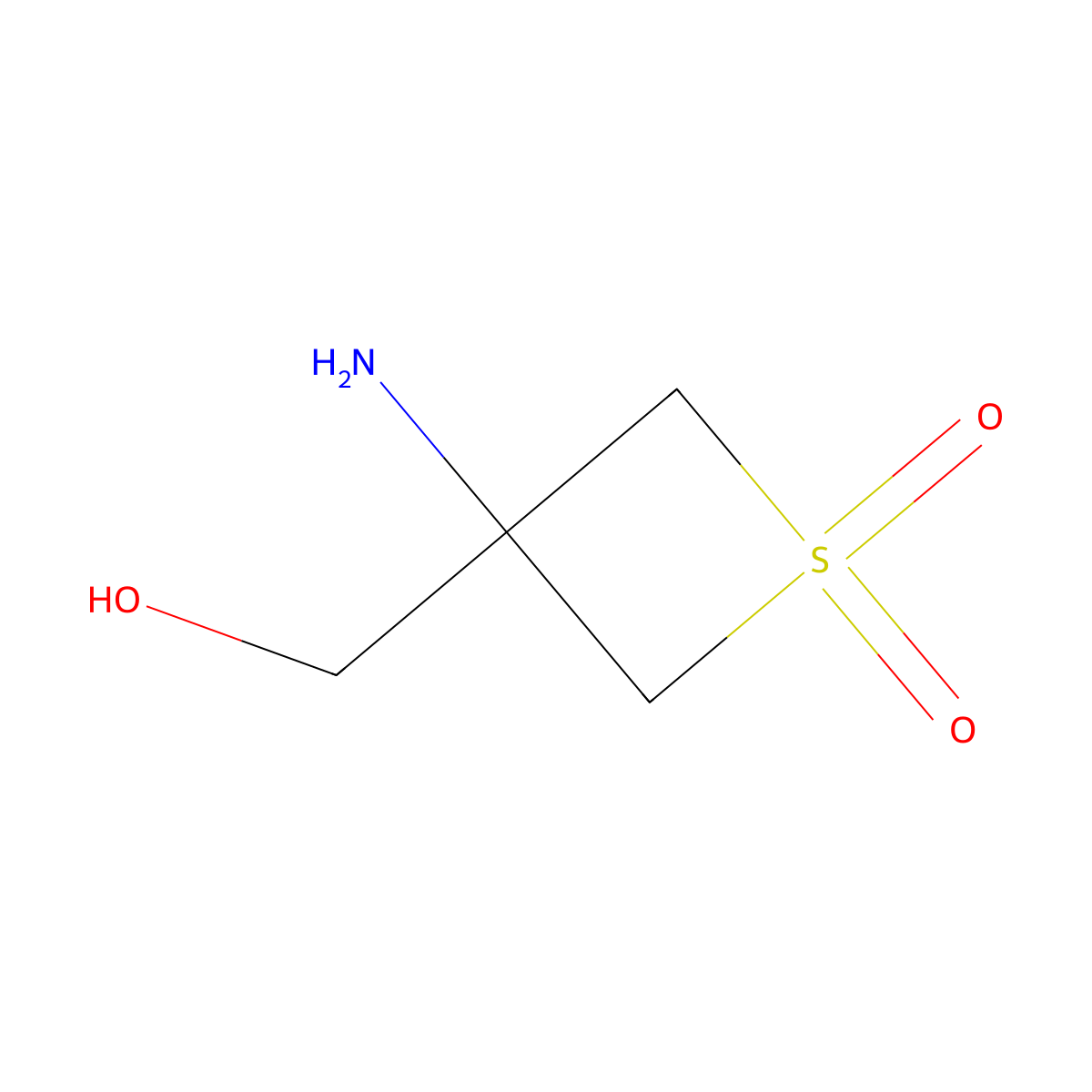 (3-Amino-1,1-dioxo-thietan-3-yl)methanol molecular structure, CAS 1780939-46-9
