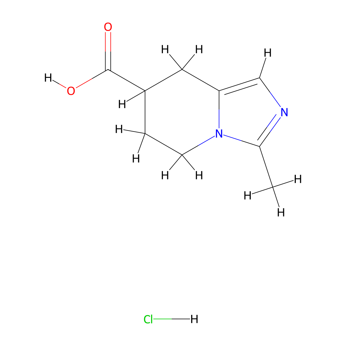 3-methyl-5H,6H,7H,8H-imidazo[1,5-a]pyridine-7-carboxylic acid hydrochloride molecular structure, CAS 1780940-10-4