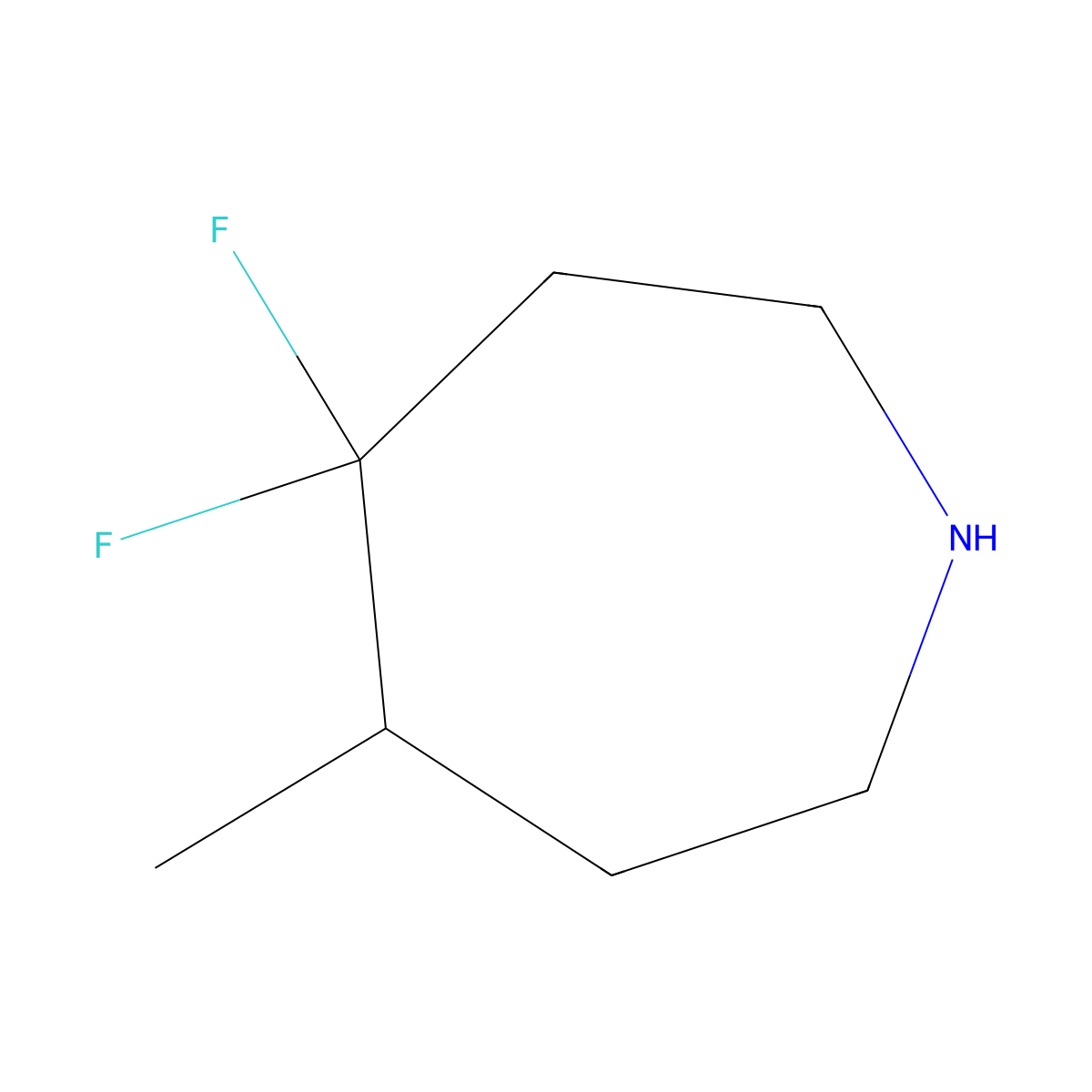 4,4-Difluoro-5-methylazepane molecular structure, CAS 1780942-25-7