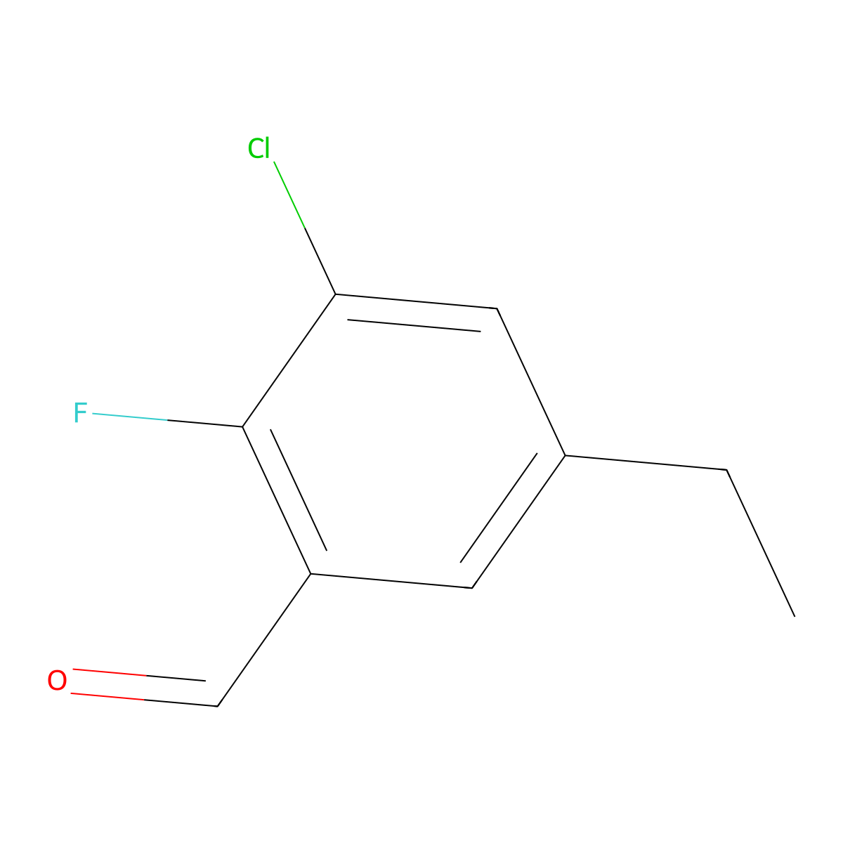 3-Chloro-5-ethyl-2-fluorobenzaldehyde molecular structure, CAS 1780942-36-0