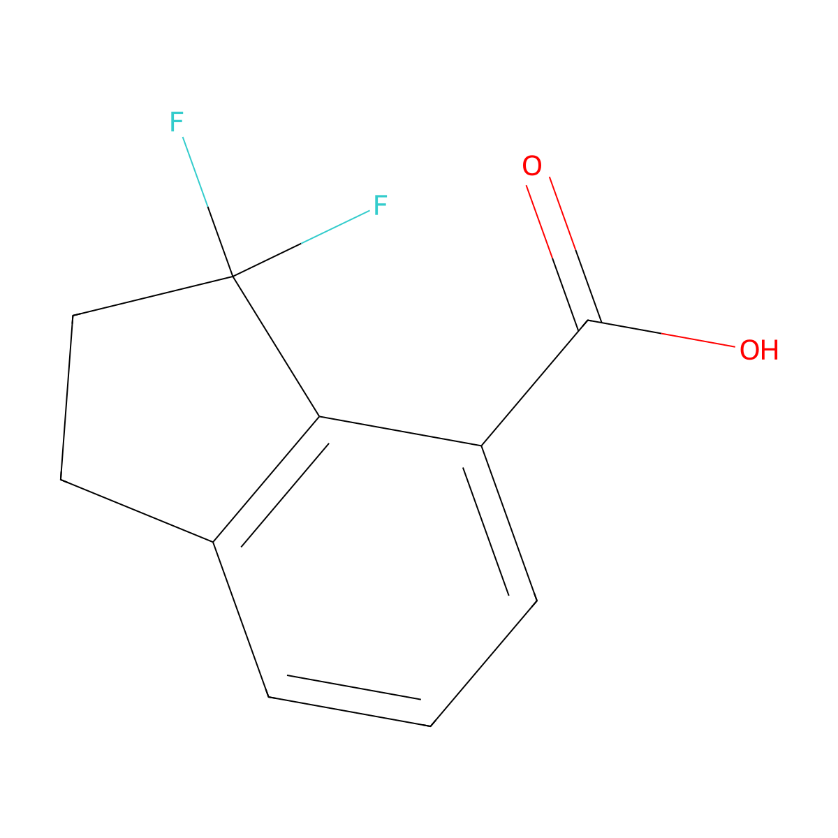 3,3-difluoro-2,3-dihydro-1H-indene-4-carboxylic acid molecular structure, CAS 1780946-75-9