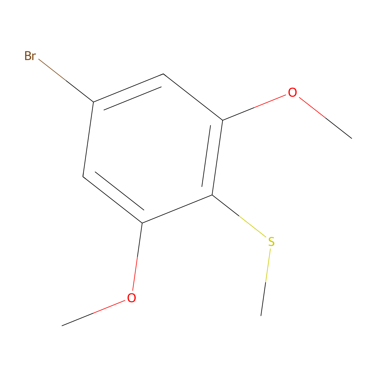 (4-Bromo-2,6-dimethoxyphenyl)(methyl)sulfane molecular structure, CAS 1780947-77-4