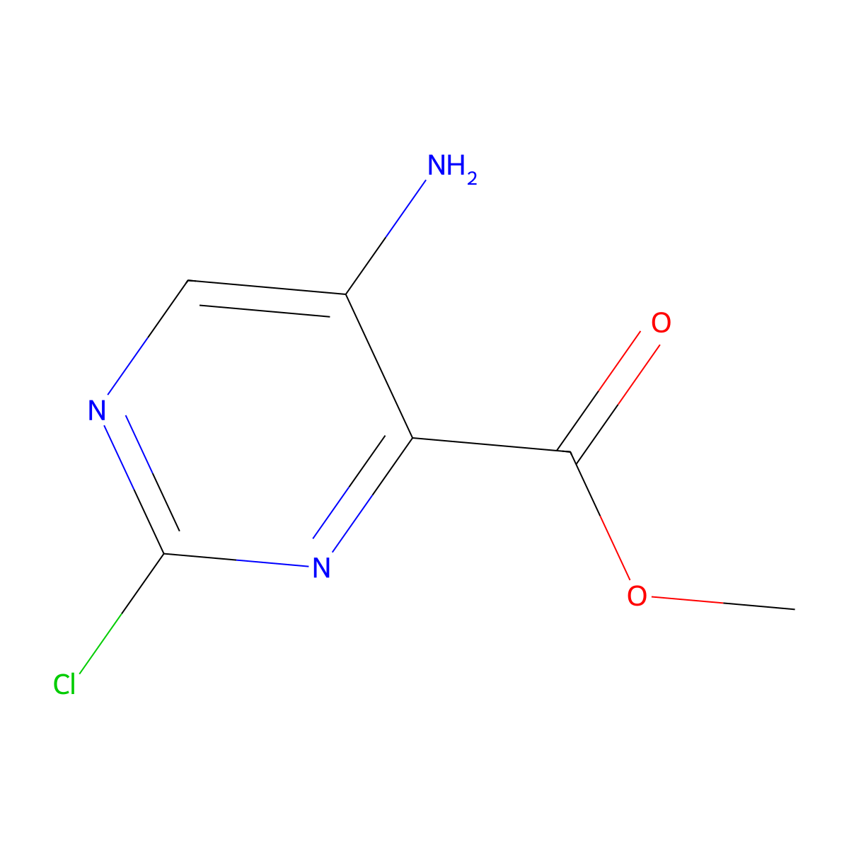 Methyl 5-amino-2-chloropyrimidine-4-carboxylate molecular structure, CAS 1780950-16-4