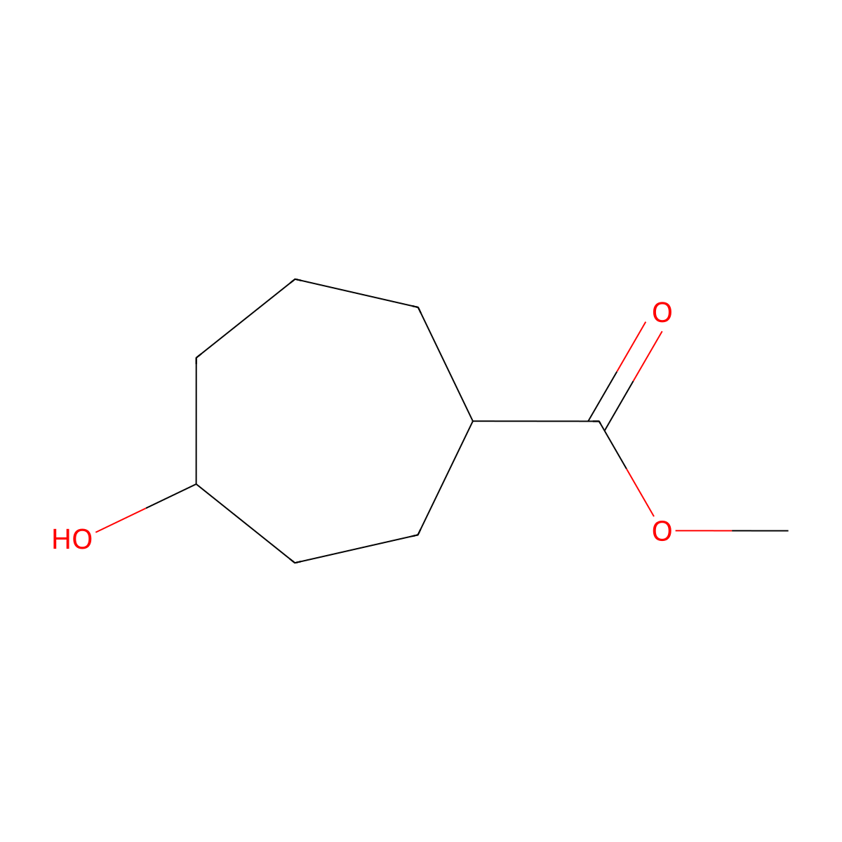 4-Hydroxy-cycloheptanecarboxylic acid methyl ester molecular structure, CAS 1780951-19-0