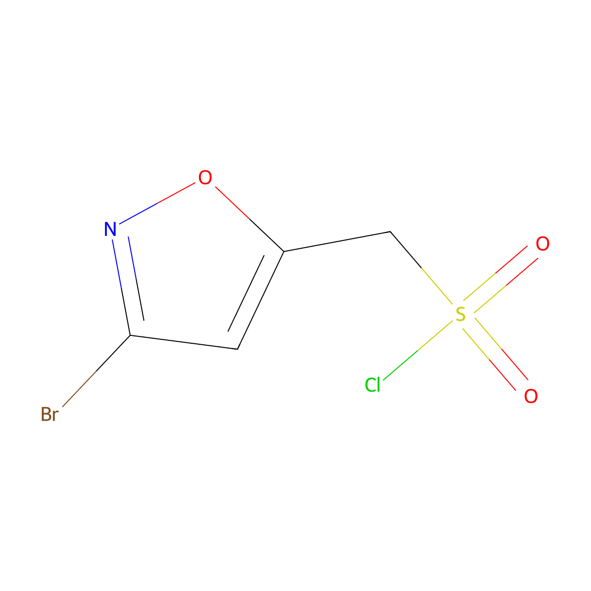 (3-Bromo-1,2-oxazol-5-yl)methanesulfonyl chloride molecular structure, CAS 1780952-21-7