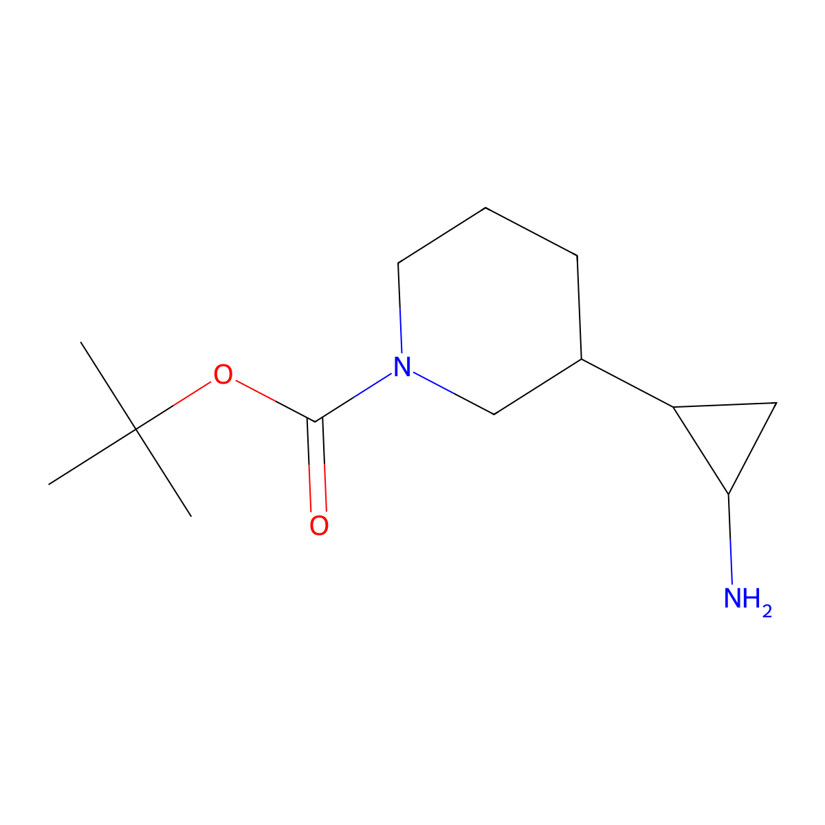 Tert-butyl 3-(2-aminocyclopropyl)piperidine-1-carboxylate molecular structure, CAS 1780952-23-9