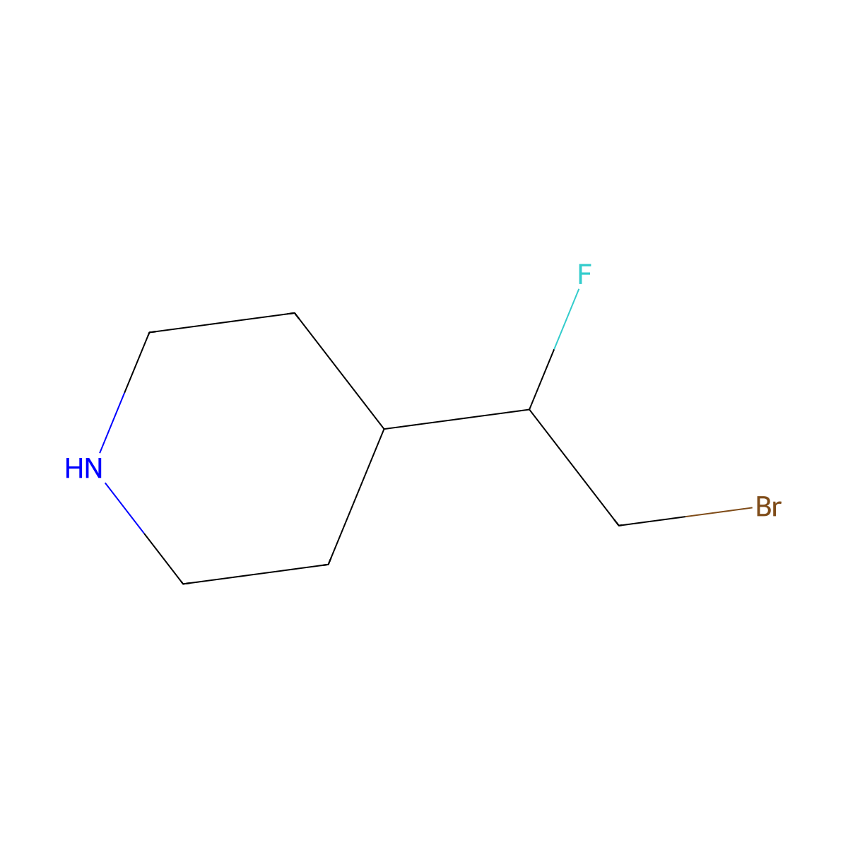 4-(2-Bromo-1-fluoroethyl)piperidine molecular structure, CAS 1780955-27-2