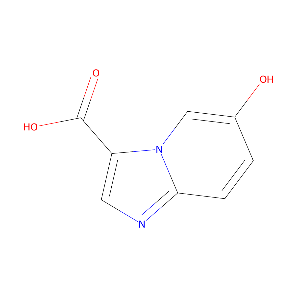 6-Hydroxyimidazo[1,2-a]pyridine-3-carboxylic acid molecular structure, CAS 1780960-10-2