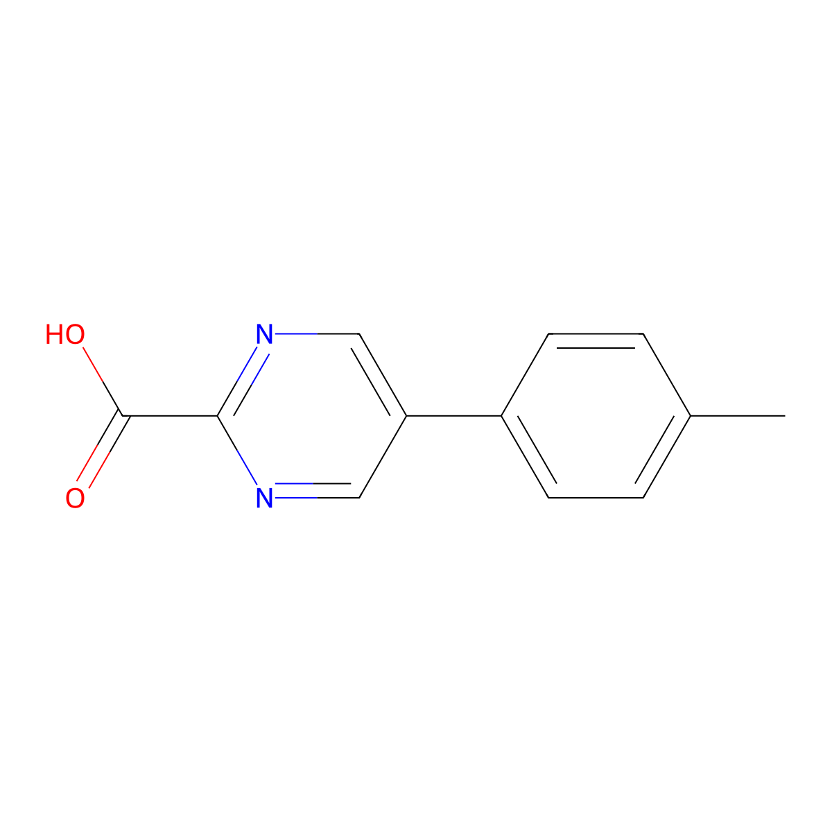 5-(4-Methylphenyl)pyrimidine-2-carboxylic acid molecular structure, CAS 1780960-98-6