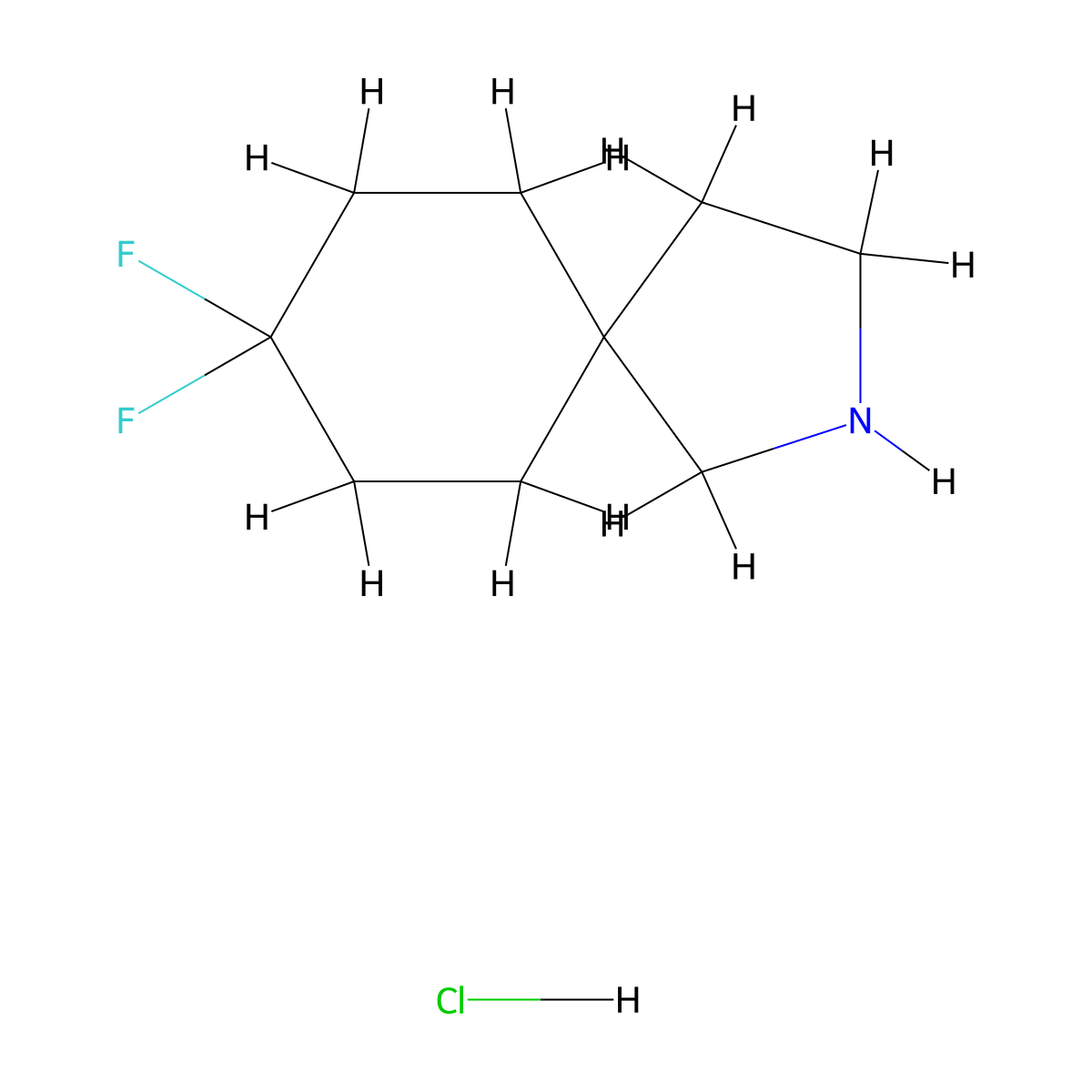 8,8-Difluoro-2-azaspiro[4.5]decane hydrochloride molecular structure, CAS 1780964-59-1
