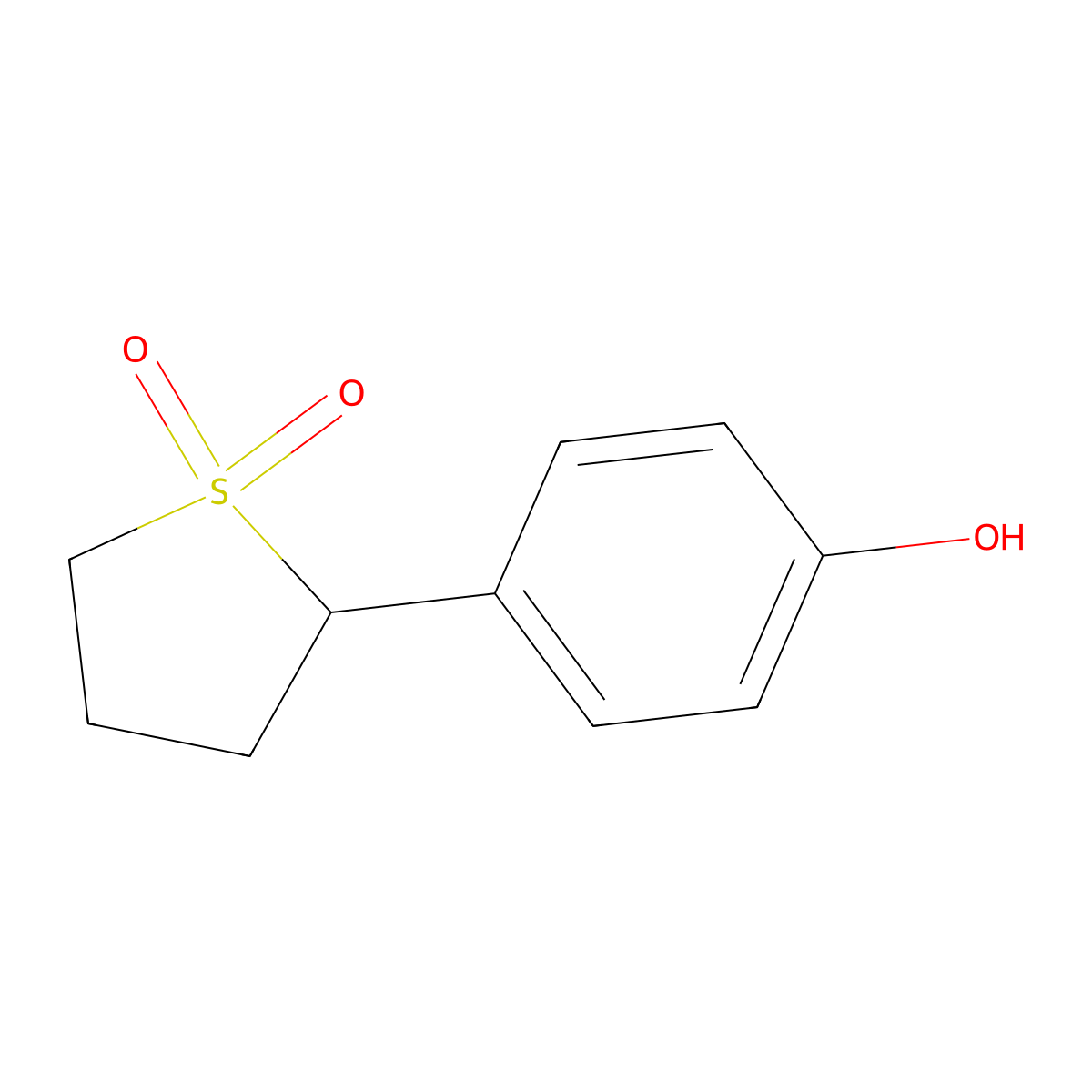 2-(4-Hydroxyphenyl)-1lambda6-thiolane-1,1-dione molecular structure, CAS 1780965-84-5
